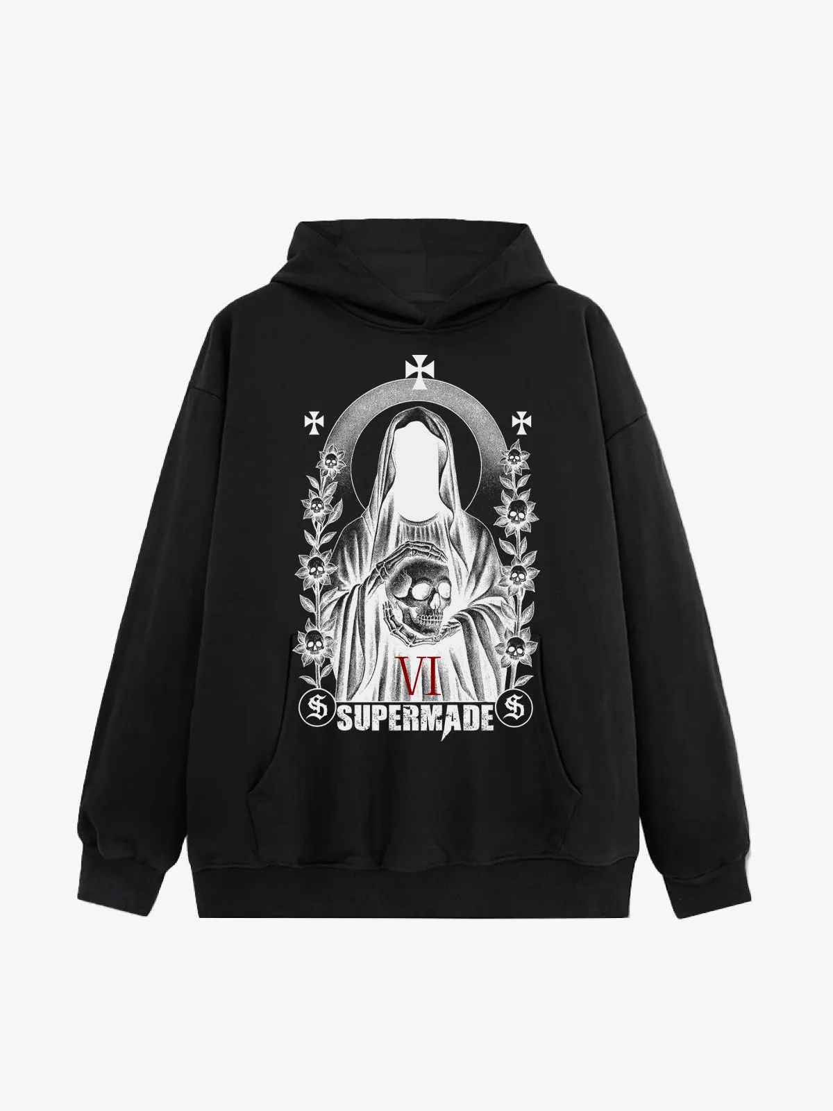 Vintage Gothic Skull Death Graphic Hoodie sold by Thesupermade product image thumbnail 3