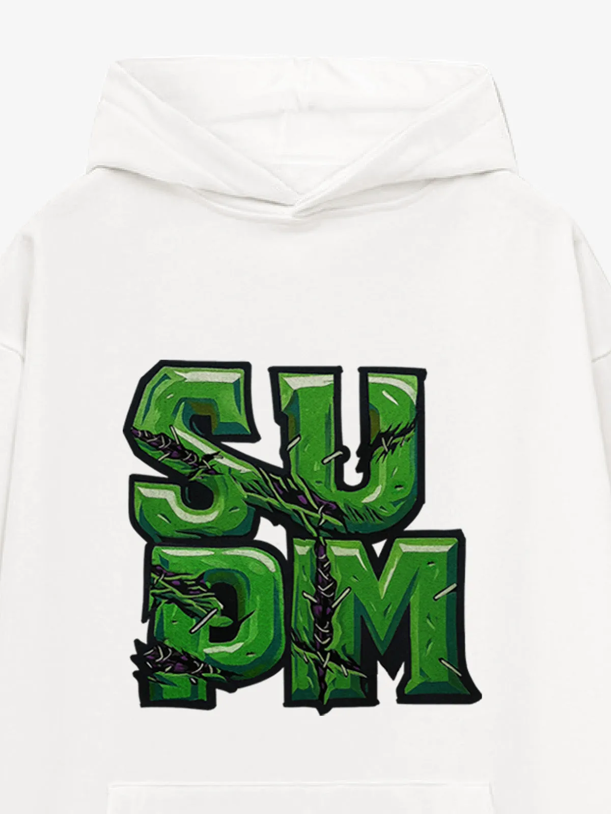 Supermade Green Thorn Font Print Hoodie sold by Thesupermade product image thumbnail 4