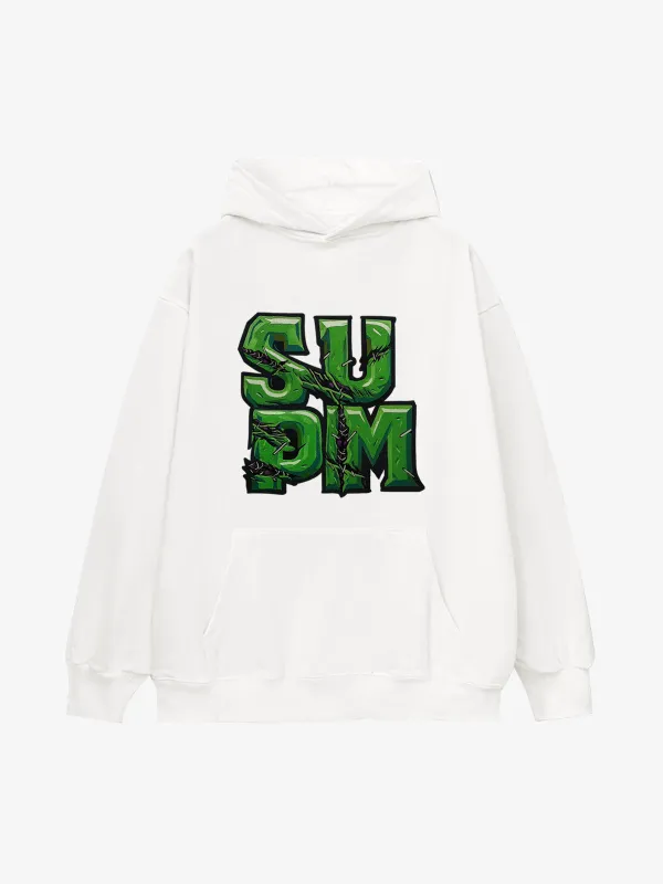 Supermade Green Thorn Font Print Hoodie sold by Thesupermade