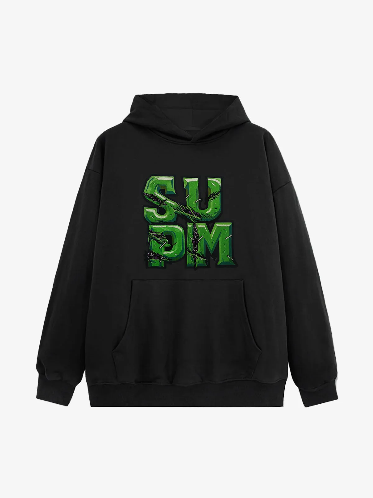 Supermade Green Thorn Font Print Hoodie sold by Thesupermade product image thumbnail 2