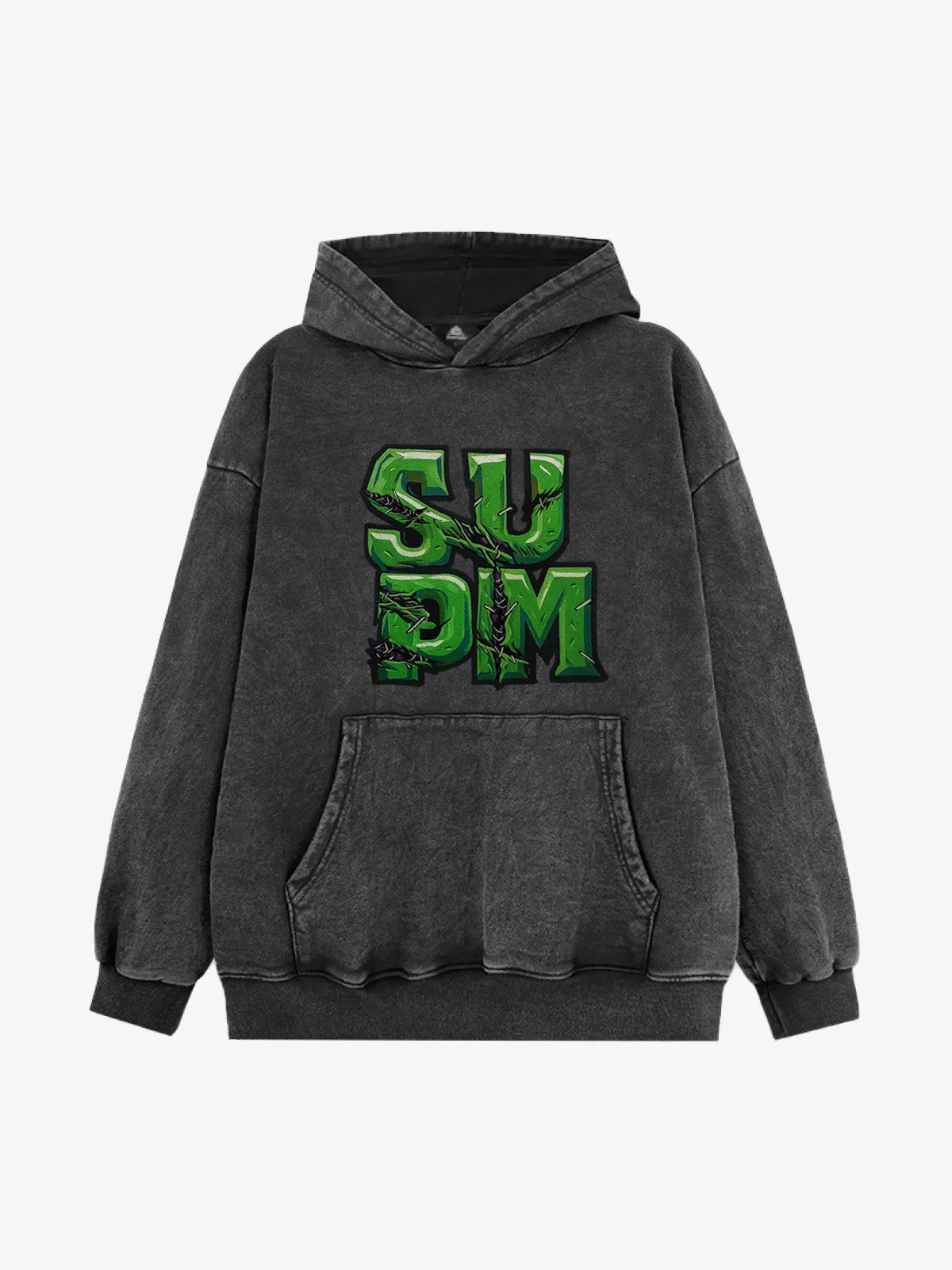 Supermade Green Thorn Font Print Hoodie sold by Thesupermade product image thumbnail 3
