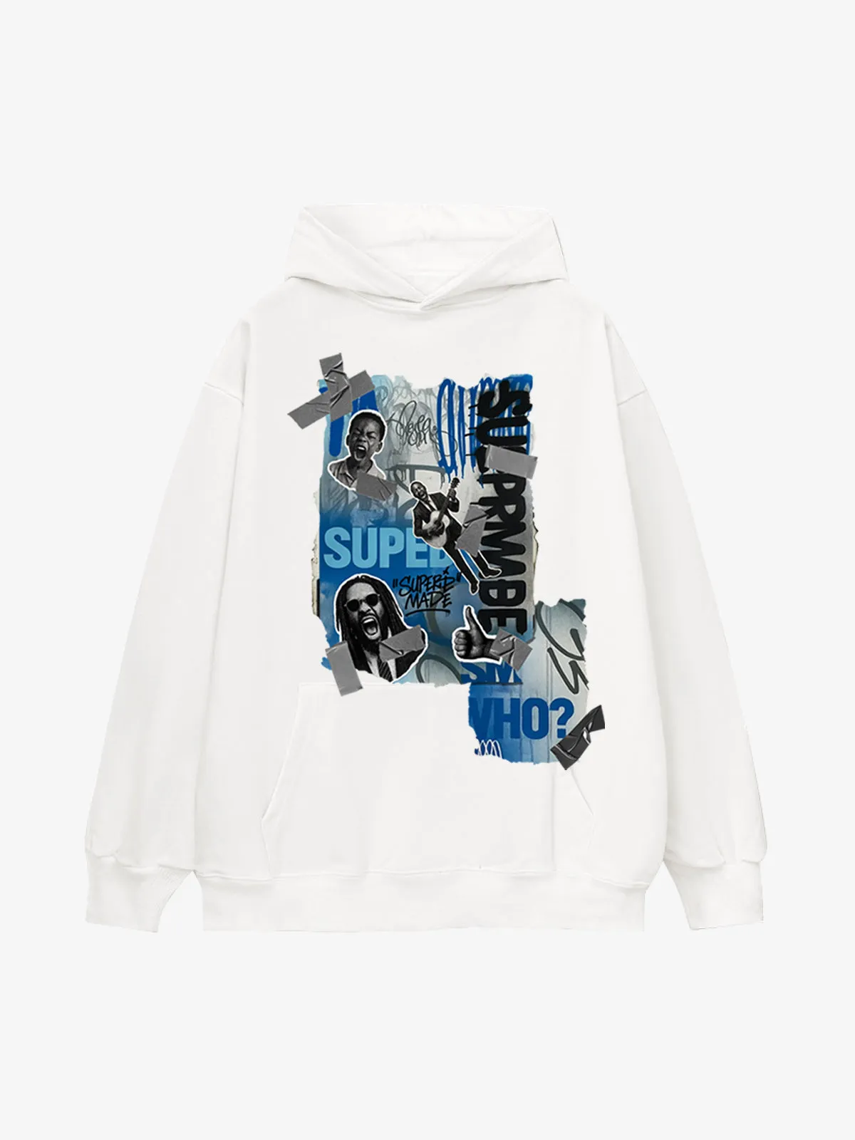 Supermade Graffiti Retro Hip-hop Sticker Effect Hoodie sold by Thesupermade