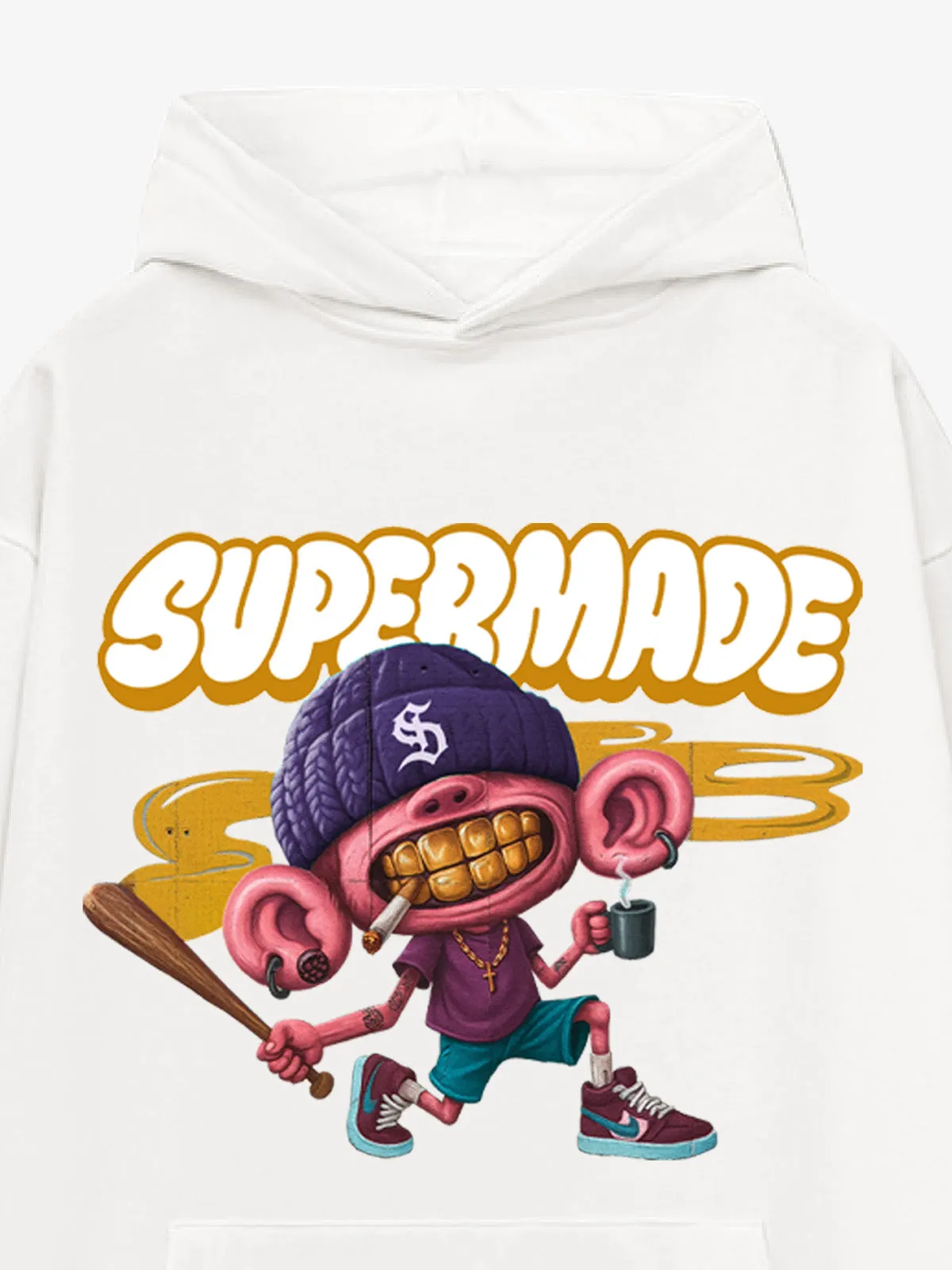 Cartoon Graffiti Font Baseball Boy Graphic Hoodie sold by Thesupermade product image thumbnail 5
