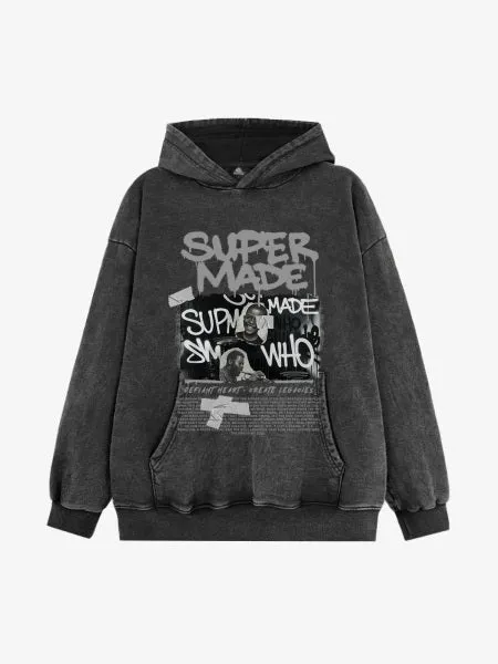 Trendy Retro Graffiti Character Hoodie sold by Thesupermade product image thumbnail 3