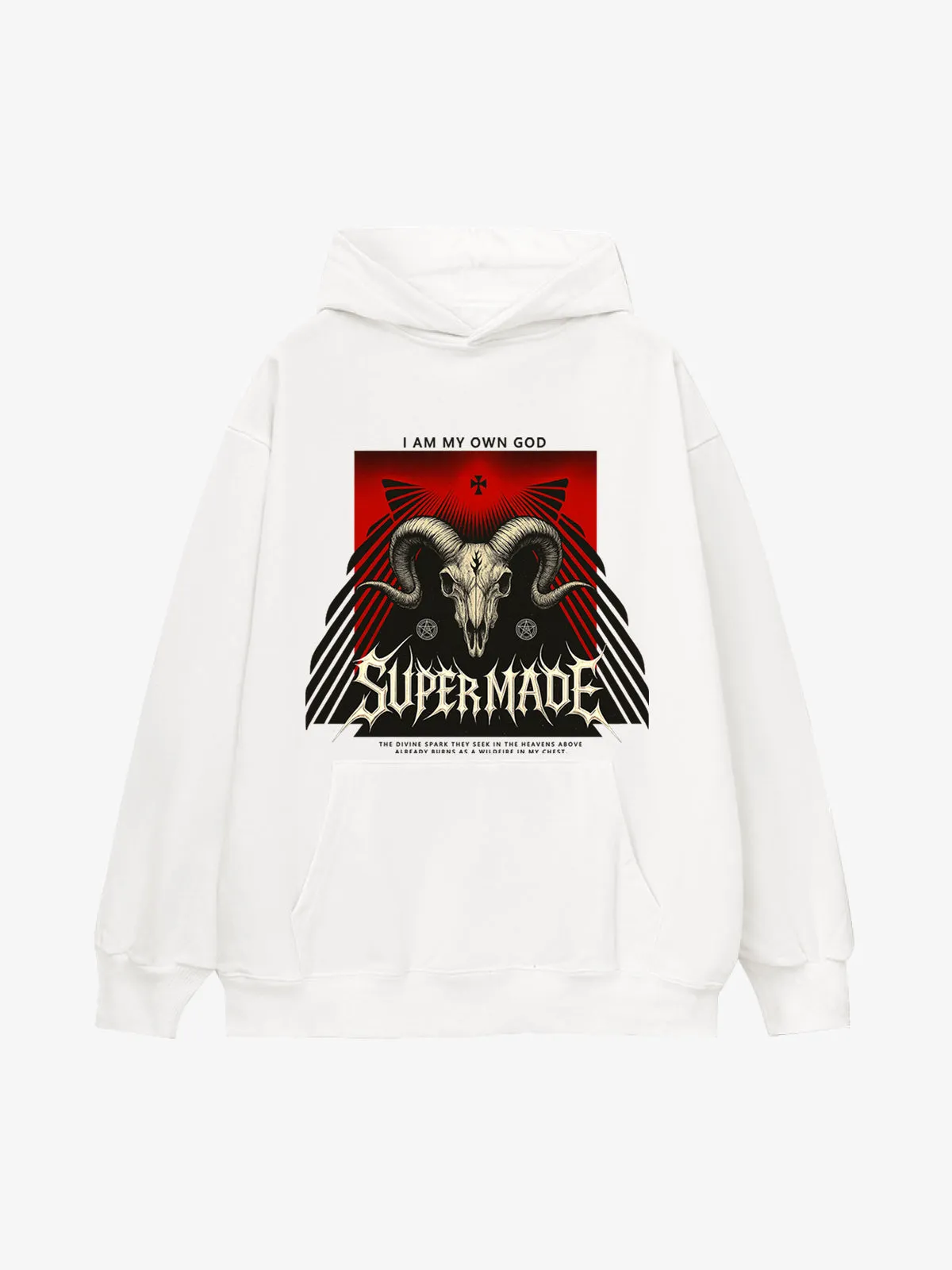 French Terry Supermade Dark Style Sheep Skull Hoodie sold by Thesupermade