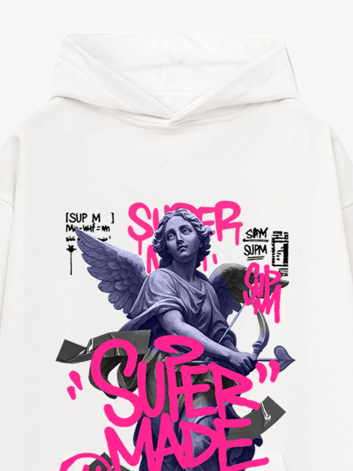 Pink Letter Graffiti Angel Print Hoodie sold by Thesupermade product image thumbnail 4