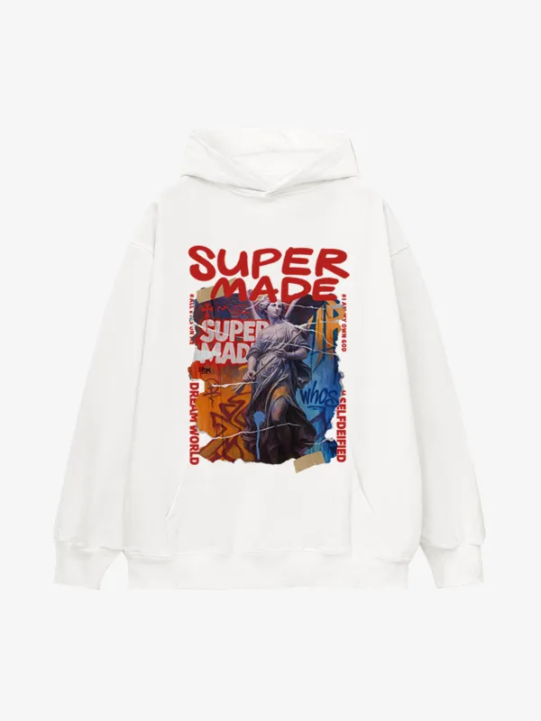 French Terry Vintage Araffiti Cllage Sculpture Hoodie sold by Thesupermade