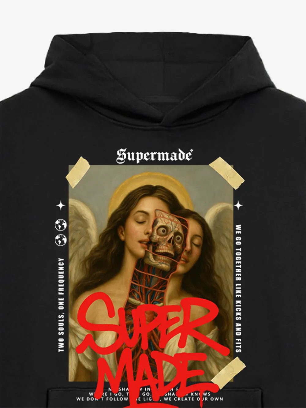 Skull And Face Two Soul Pattern Hoodie sold by Thesupermade product image thumbnail 5