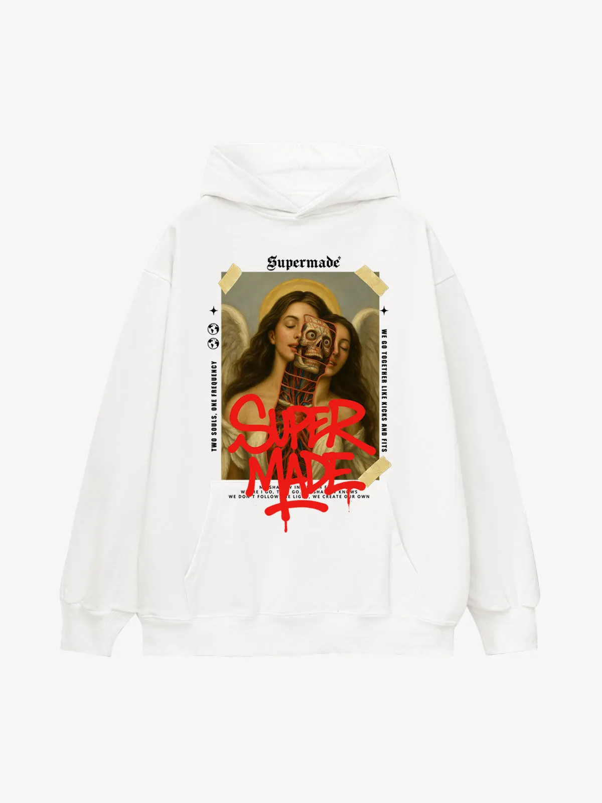 Skull And Face Two Soul Pattern Hoodie sold by Thesupermade