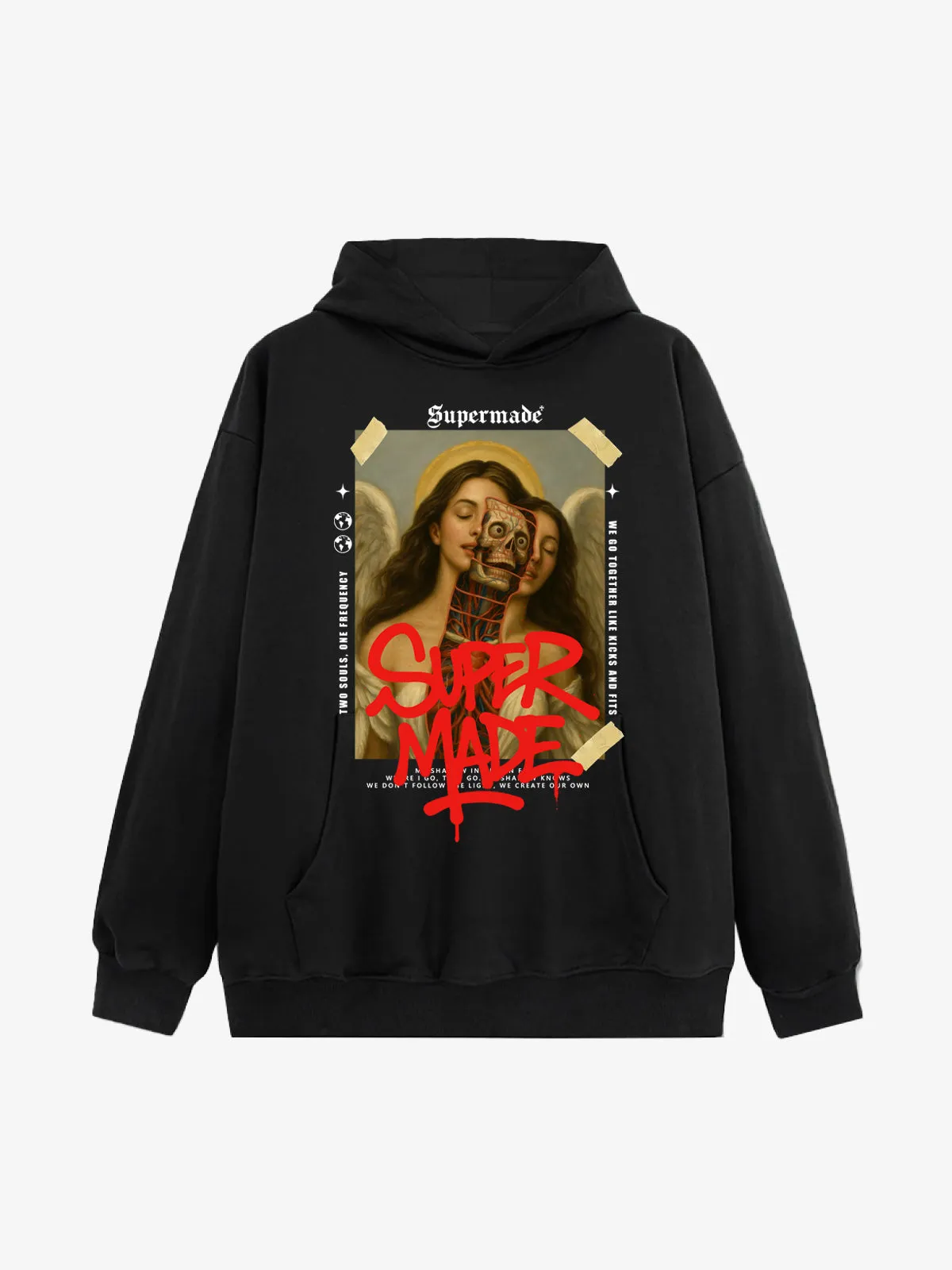 Skull And Face Two Soul Pattern Hoodie sold by Thesupermade product image thumbnail 2