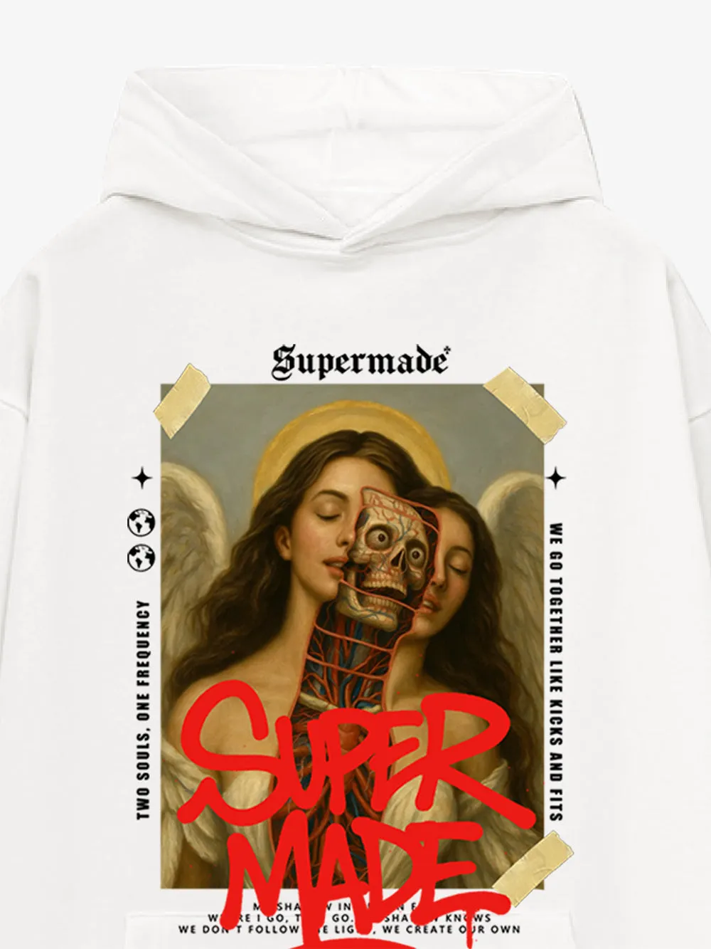 Skull And Face Two Soul Pattern Hoodie sold by Thesupermade product image thumbnail 4