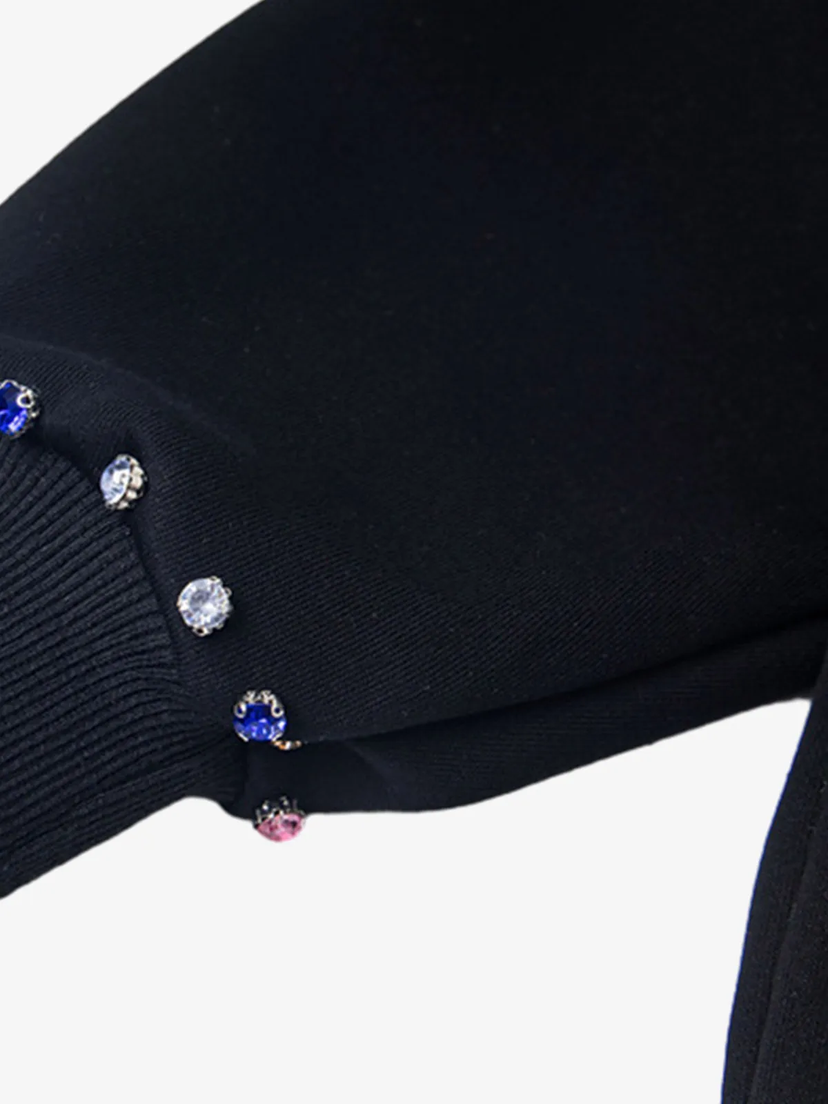 Retro Diamond Beaded Letter Zip Up Hoodie sold by Thesupermade product image thumbnail 3