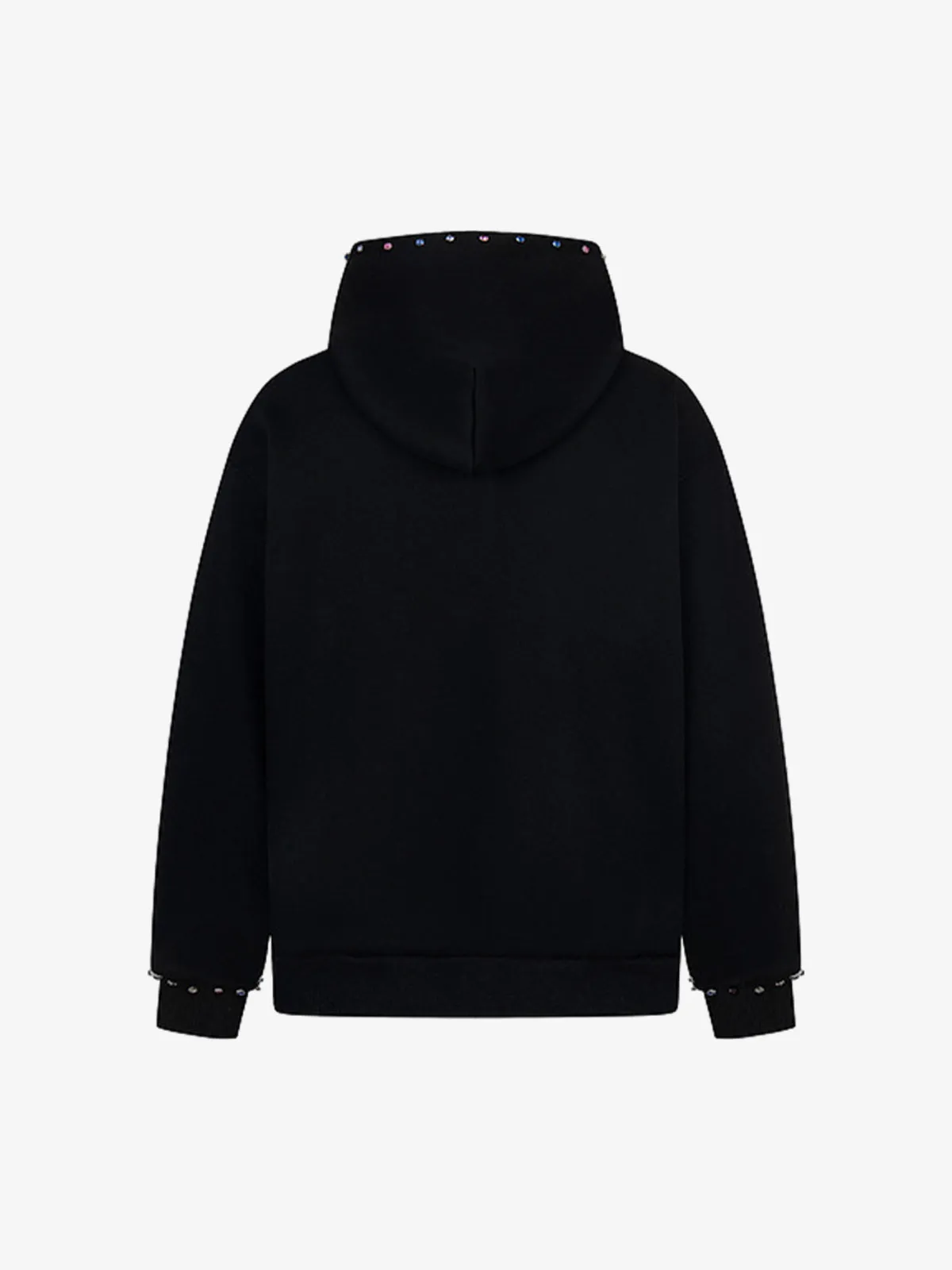 Retro Diamond Beaded Letter Zip Up Hoodie sold by Thesupermade product image thumbnail 2