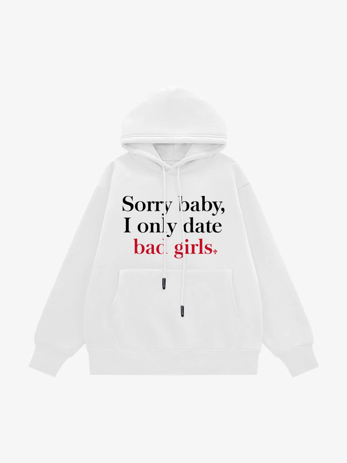 Street Contrast Letter Design Print Plush Hoodie sold by Thesupermade