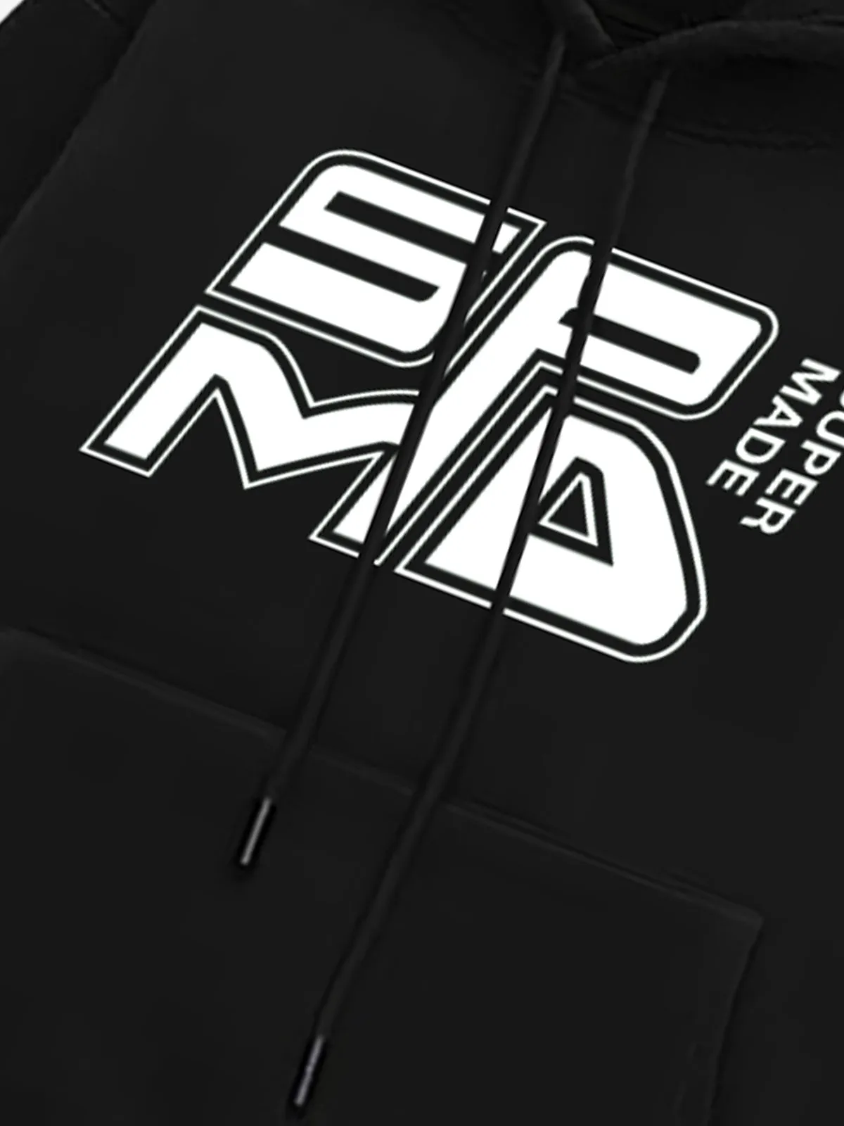 SPMD Letter Design Print Fleece Hoodie sold by Thesupermade product image thumbnail 5