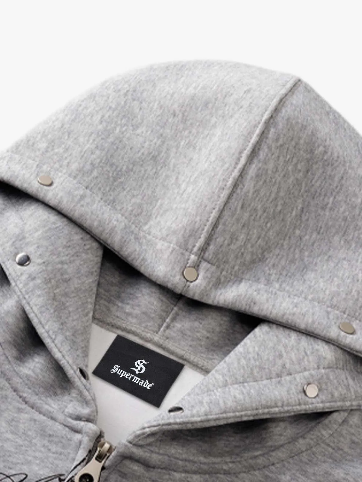 Street Wasteland Washed Cross Print Zip Up Hoodie - 2561 sold by Thesupermade product image thumbnail 5