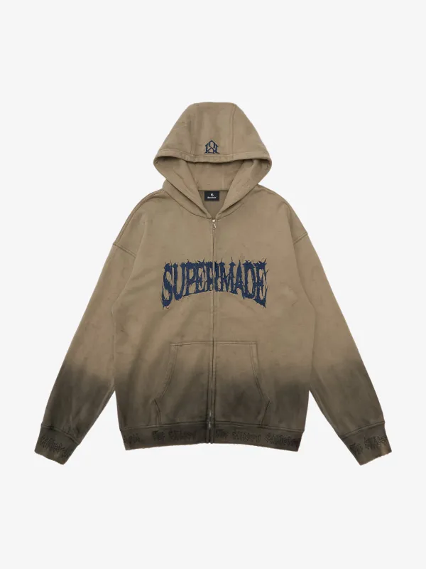 SUPERMADE Thorn Embroidery Zip Hoodie sold by Thesupermade