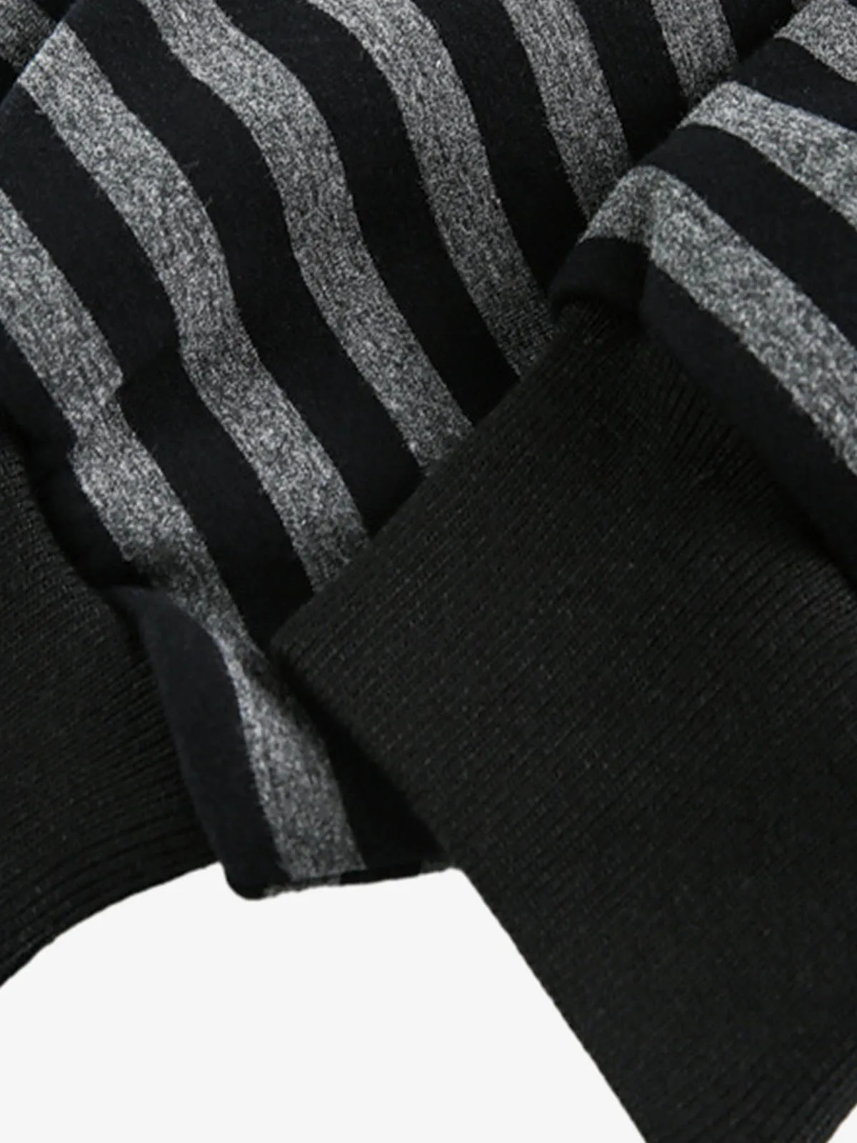 Detachable Fur Collar Striped Zip Up Hoodie sold by Thesupermade product image thumbnail 5