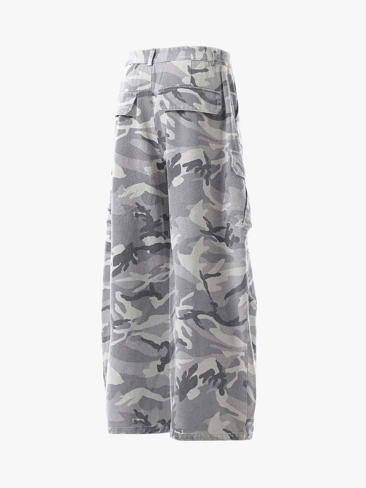 Snow Camouflage Machete Wide-Leg Cargo Barrel Pants - 2548 sold by Thesupermade product image thumbnail 4