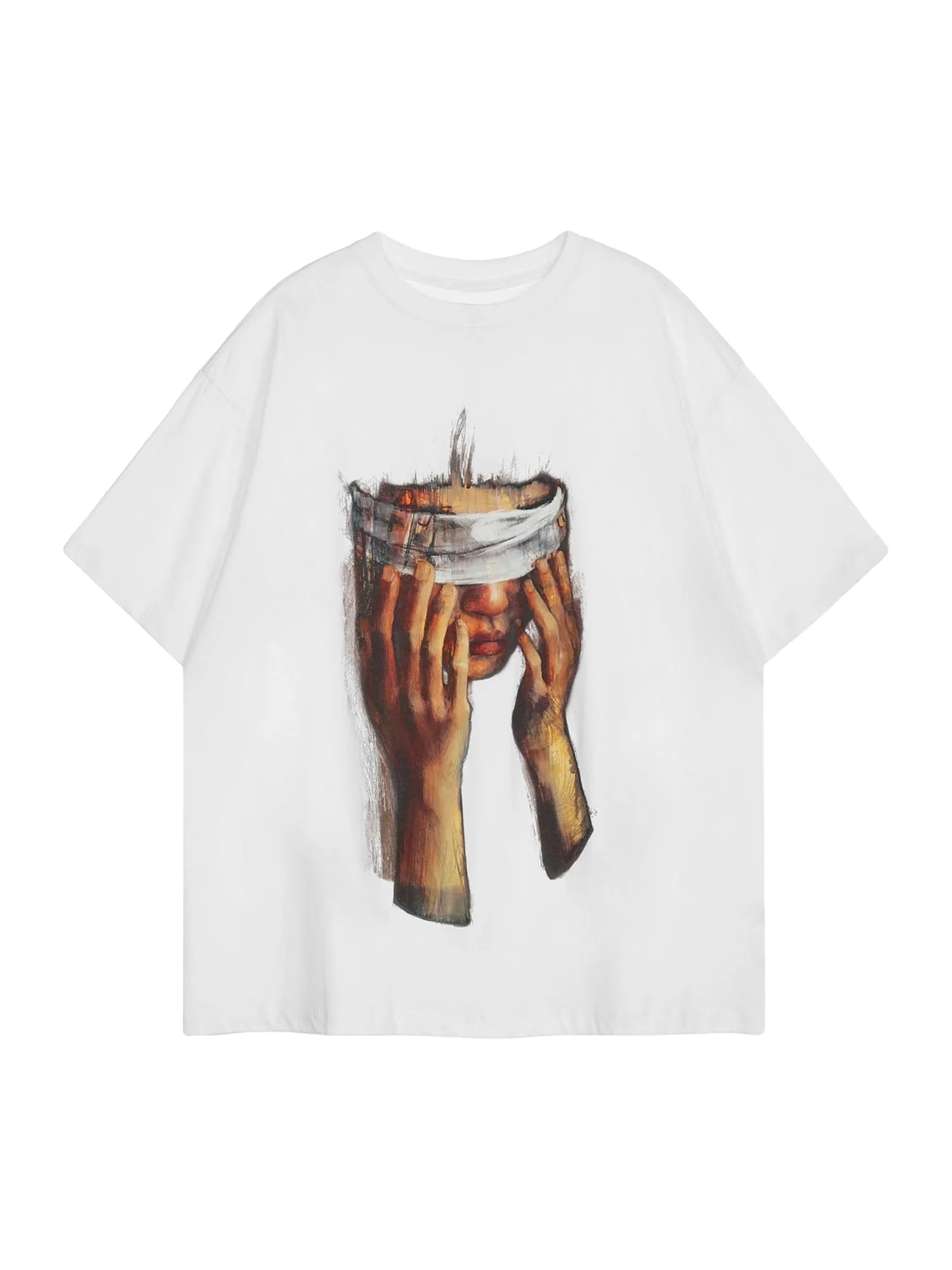 Thesupermade American Tide Loose Print Round Neck T-shirt -1640 sold by Thesupermade product image thumbnail 2