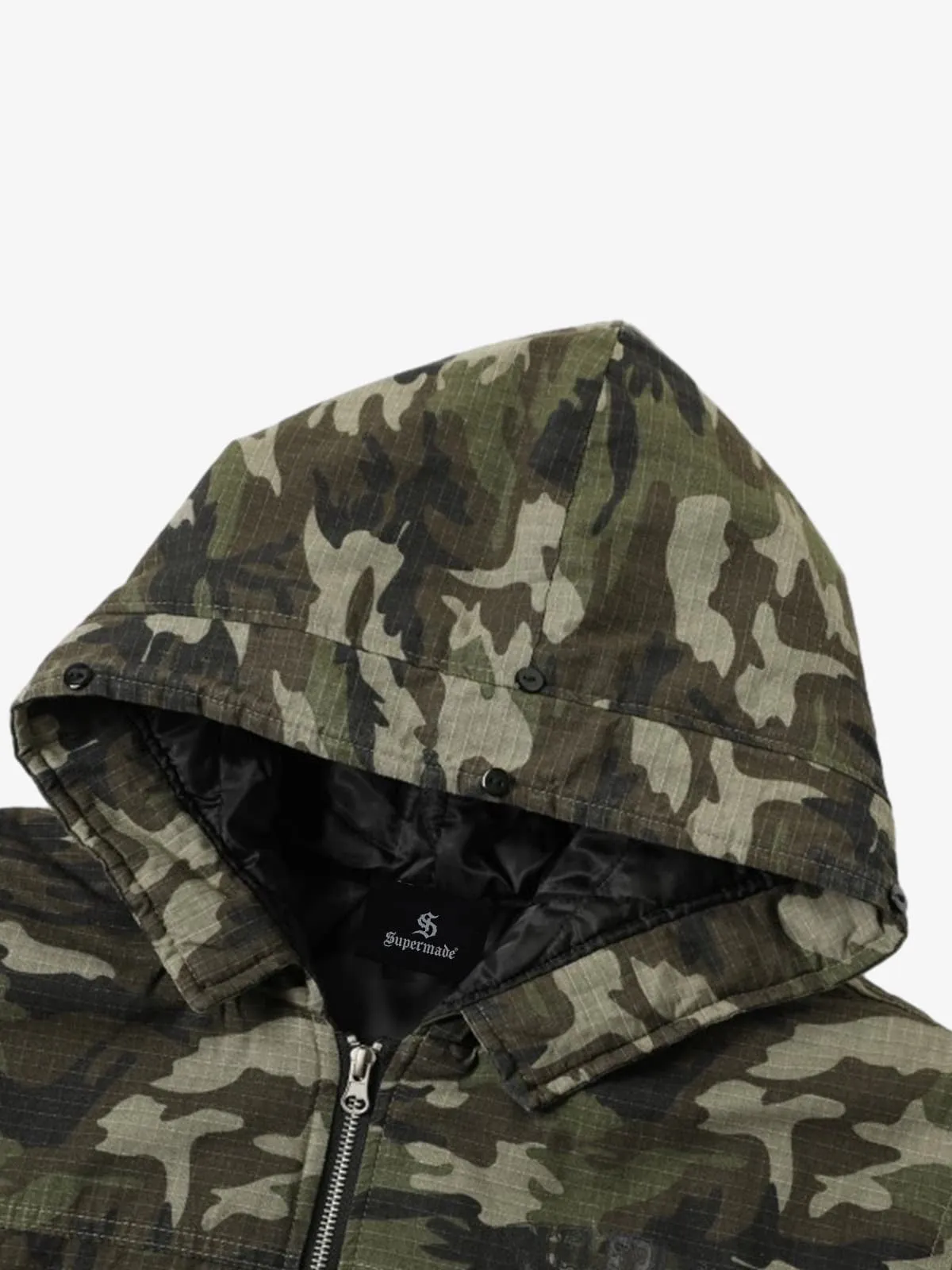 Detachable Fur Collar Forest Camo Padded Jacket sold by Thesupermade product image thumbnail 5