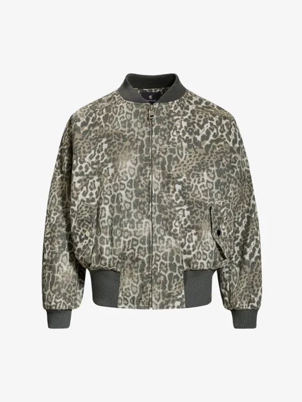 Vintage Leopard Print Bomber Jacket - 2540 sold by Thesupermade