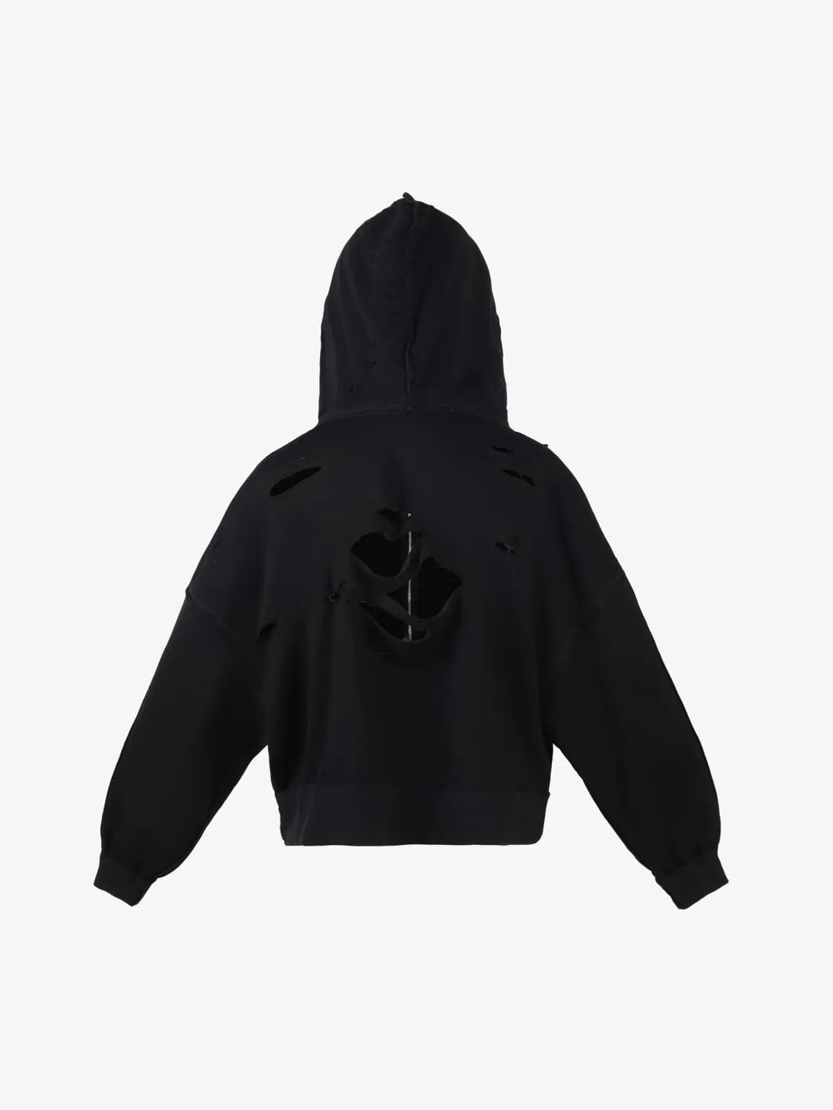 Retro Distressed Ripped Zip Up Hoodie sold by Thesupermade product image thumbnail 4