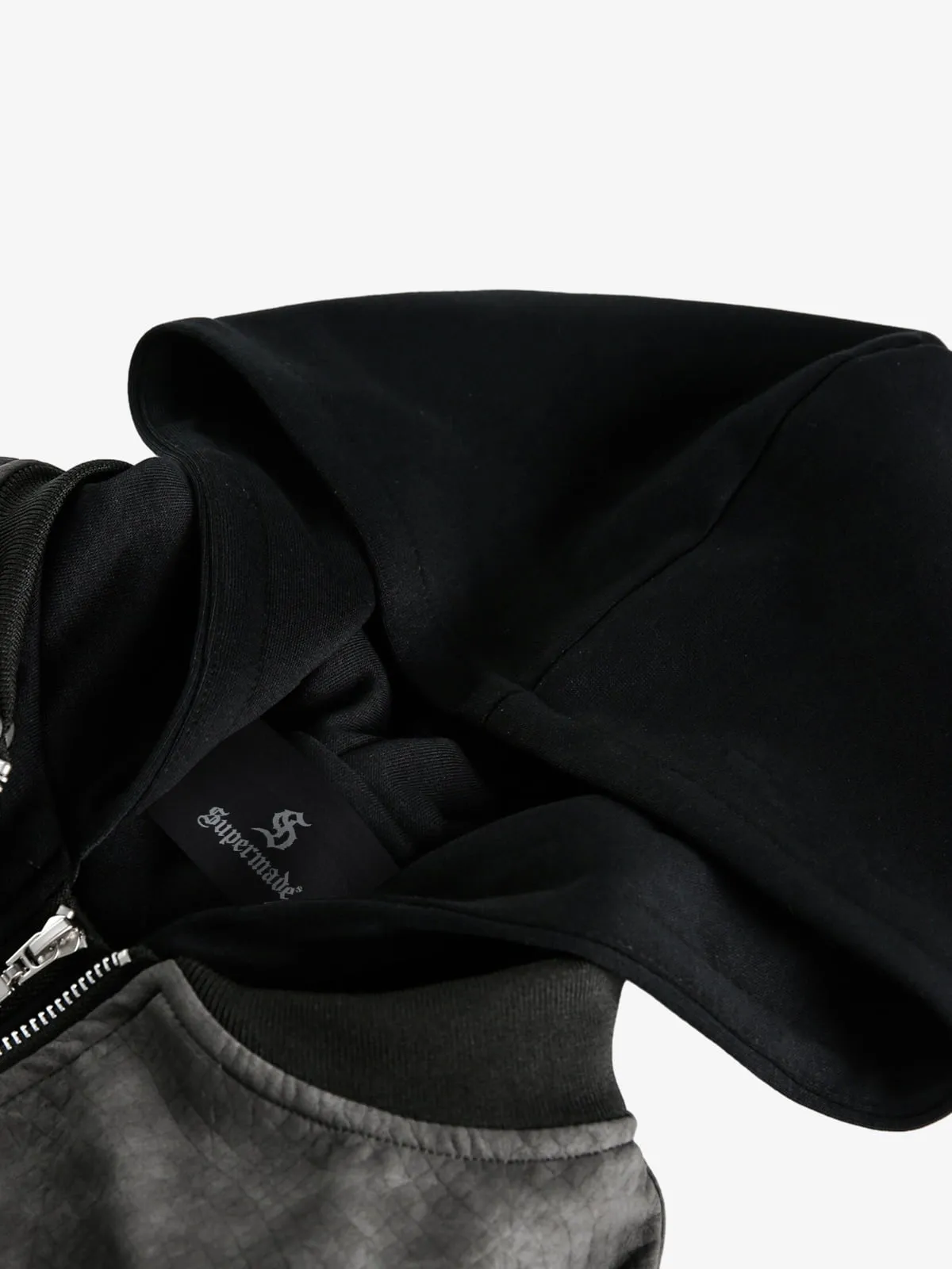 Patchwork Faux Leather Hooded Two-Piece Jacket sold by Thesupermade product image thumbnail 5