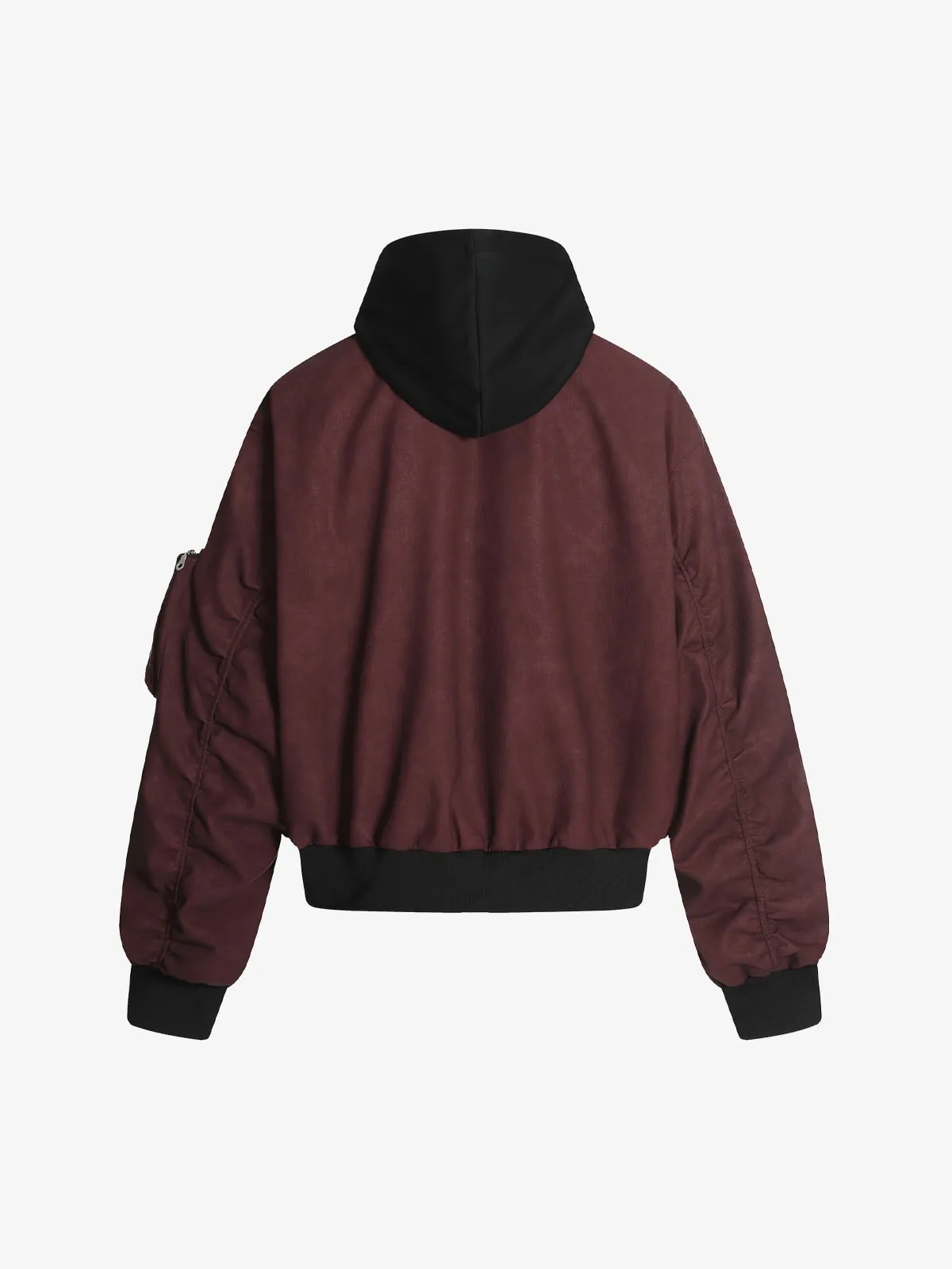 Patchwork Faux Leather Hooded Two-Piece Jacket sold by Thesupermade product image thumbnail 4