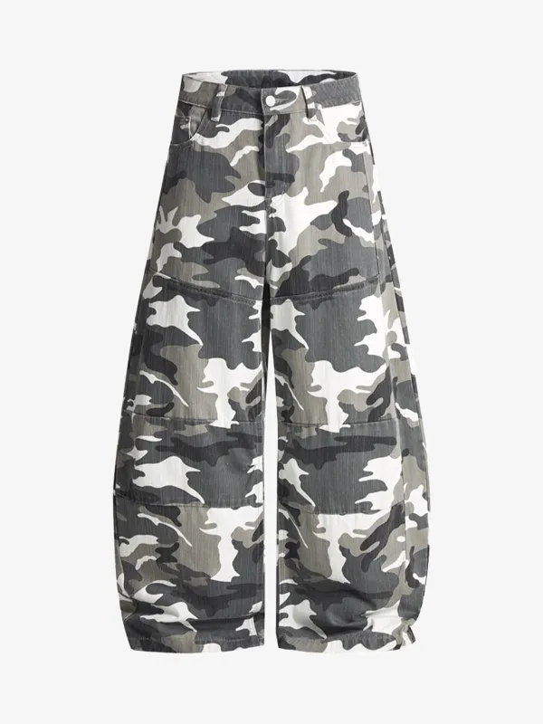 Retro Camouflage Cargo Barrel Pants sold by Thesupermade