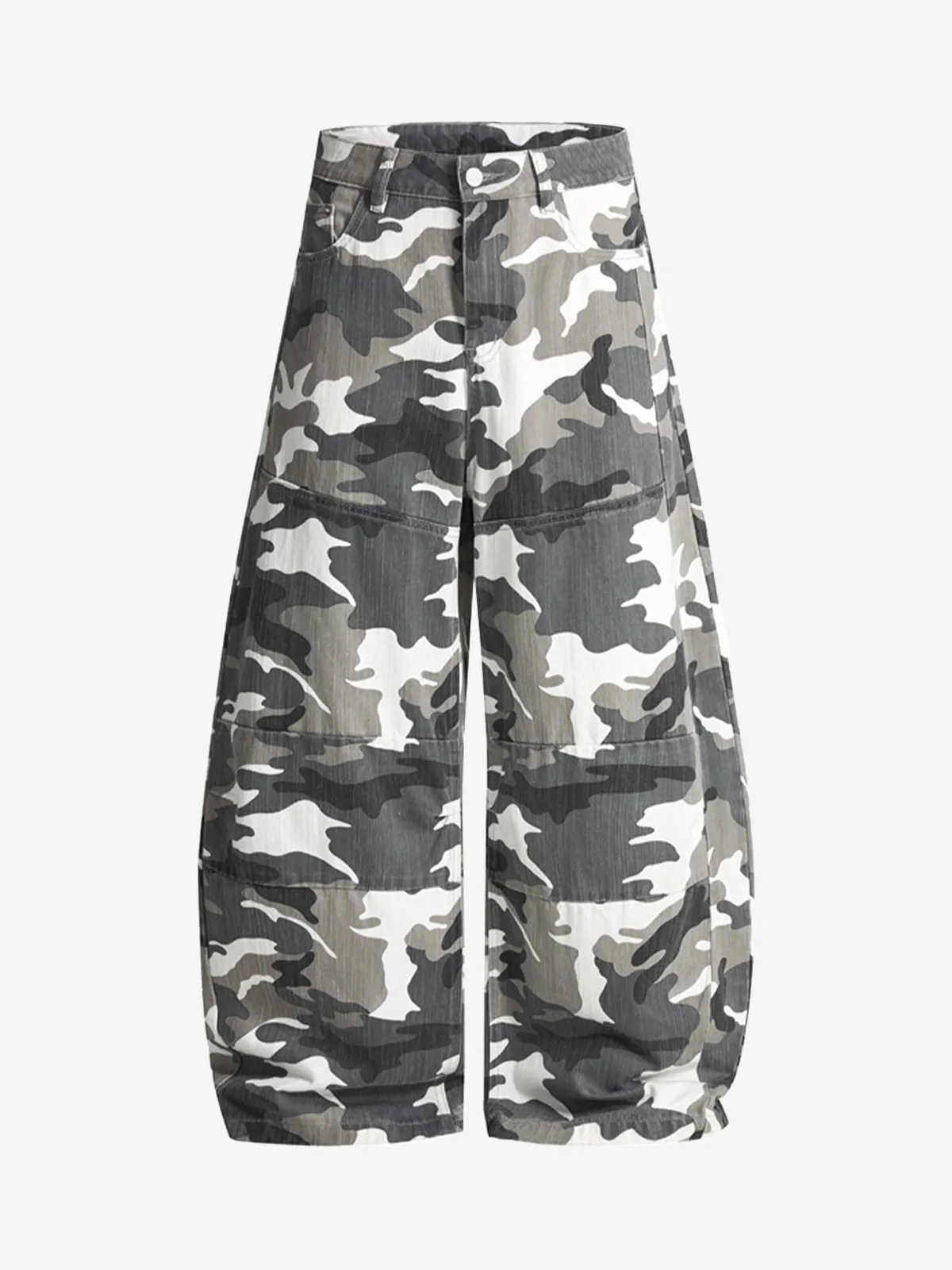 Retro Camouflage Cargo Barrel Pants sold by Thesupermade