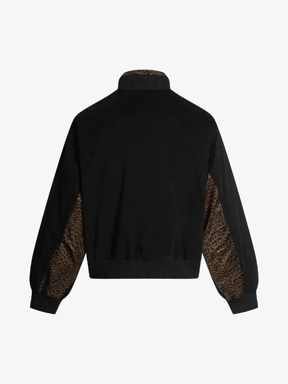 Retro Leopard PU Patchwork Faux Layered Jacket sold by Thesupermade product image thumbnail 3