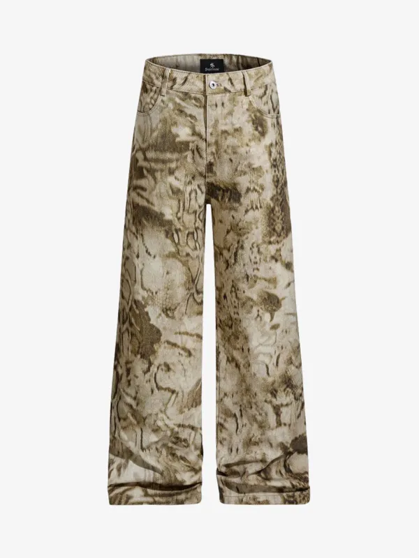 Vintage Washed Dirty Dye Wide-Leg Pants sold by Thesupermade