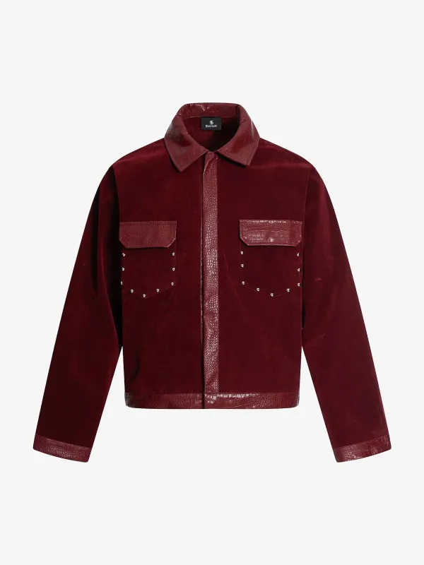 Vintage Suede PU Leather Collar Zip Up Jacket sold by Thesupermade