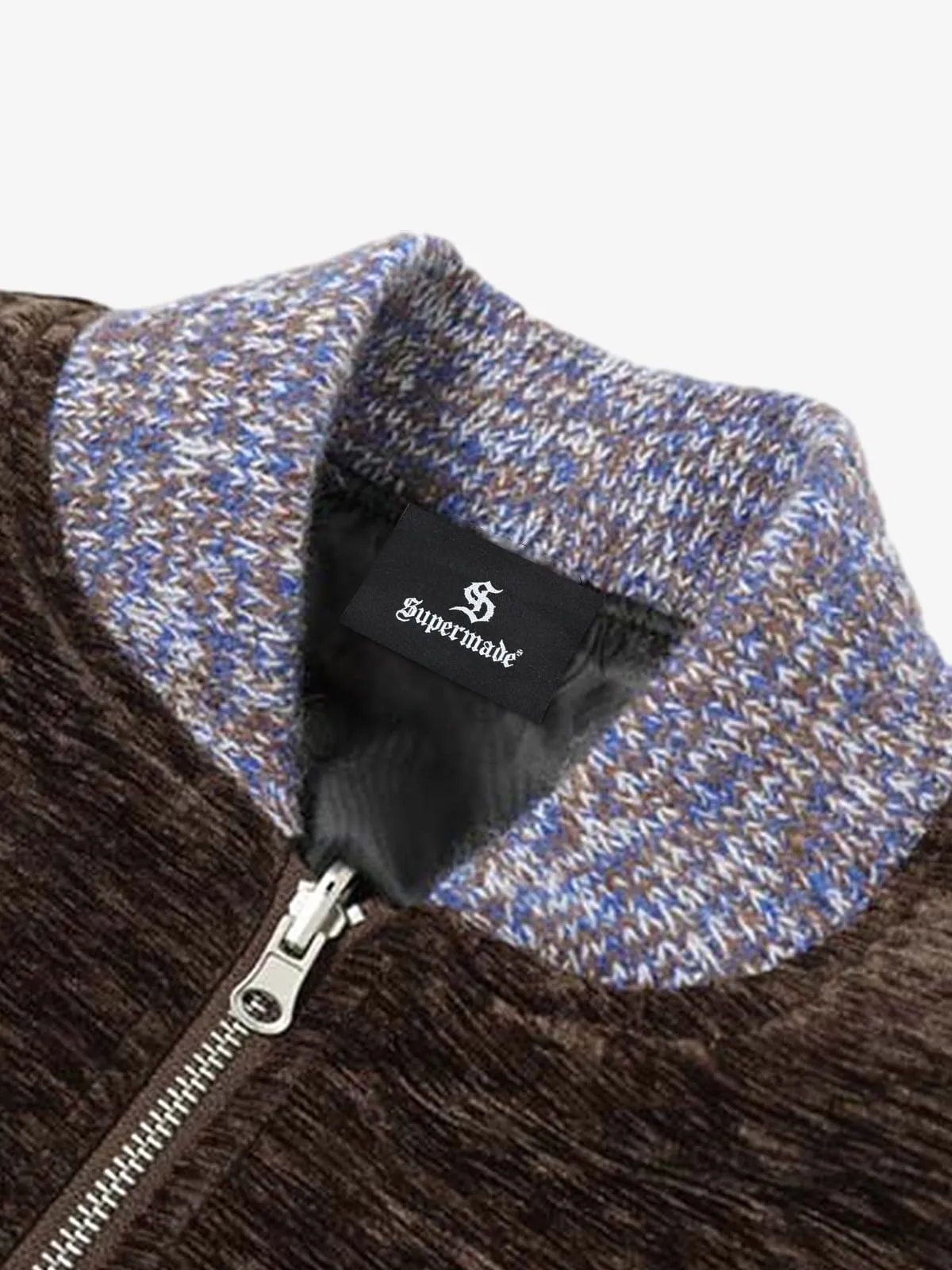 Vintage Chenille Color-Block Baseball Collar Jacket sold by Thesupermade product image thumbnail 5