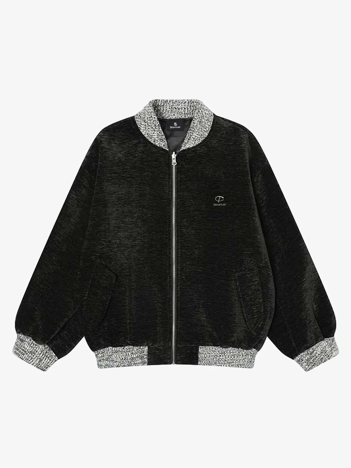 Vintage Chenille Color-Block Baseball Collar Jacket sold by Thesupermade product image thumbnail 2