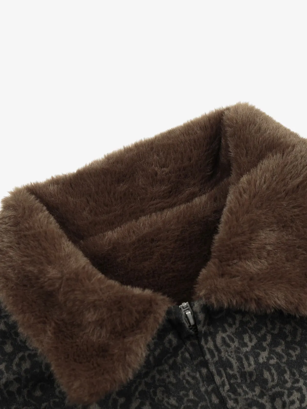 Vintage Leopard Print Fleece Zip Up Vest sold by Thesupermade product image thumbnail 3