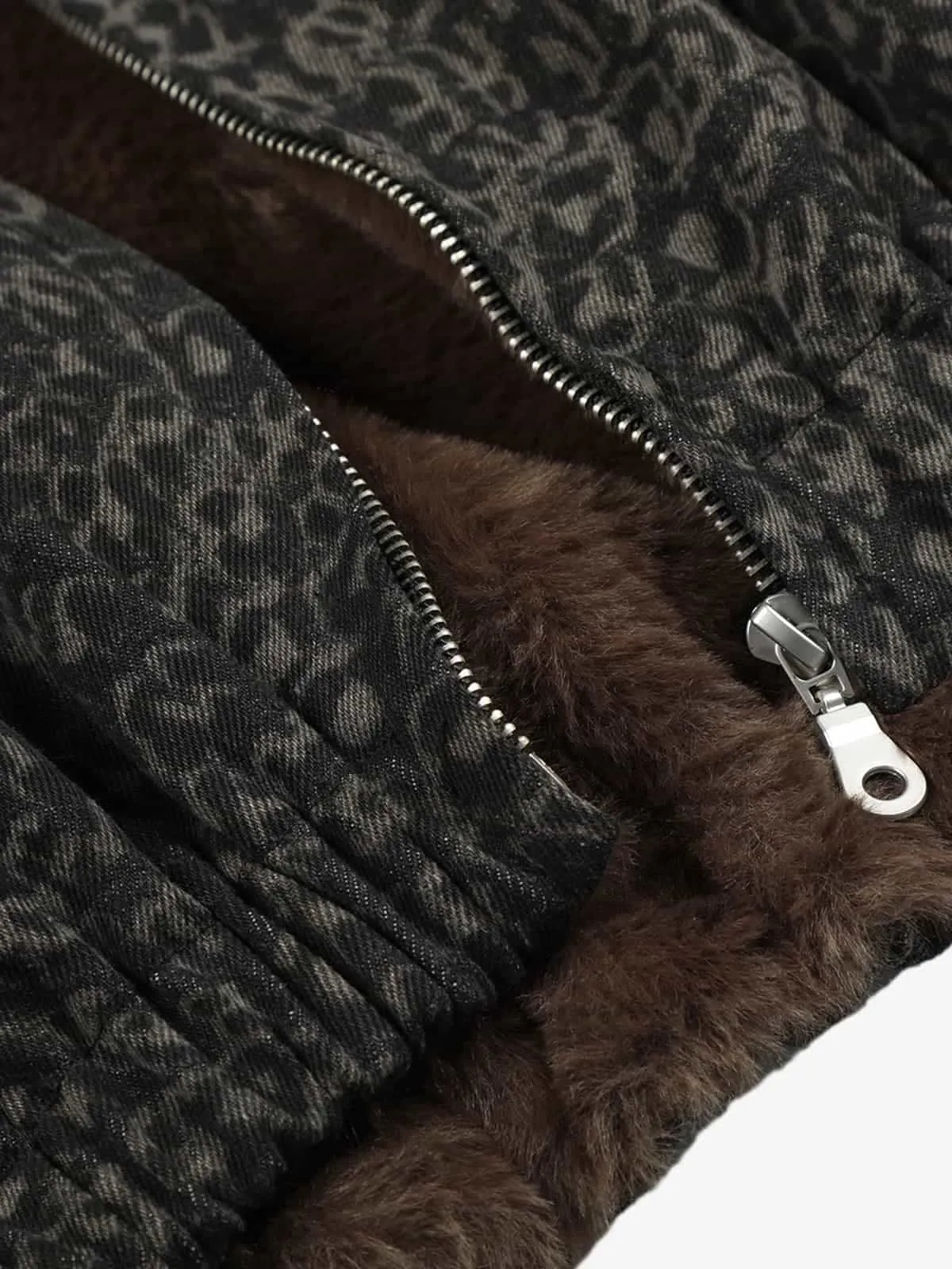 Vintage Leopard Print Fleece Zip Up Vest sold by Thesupermade product image thumbnail 5