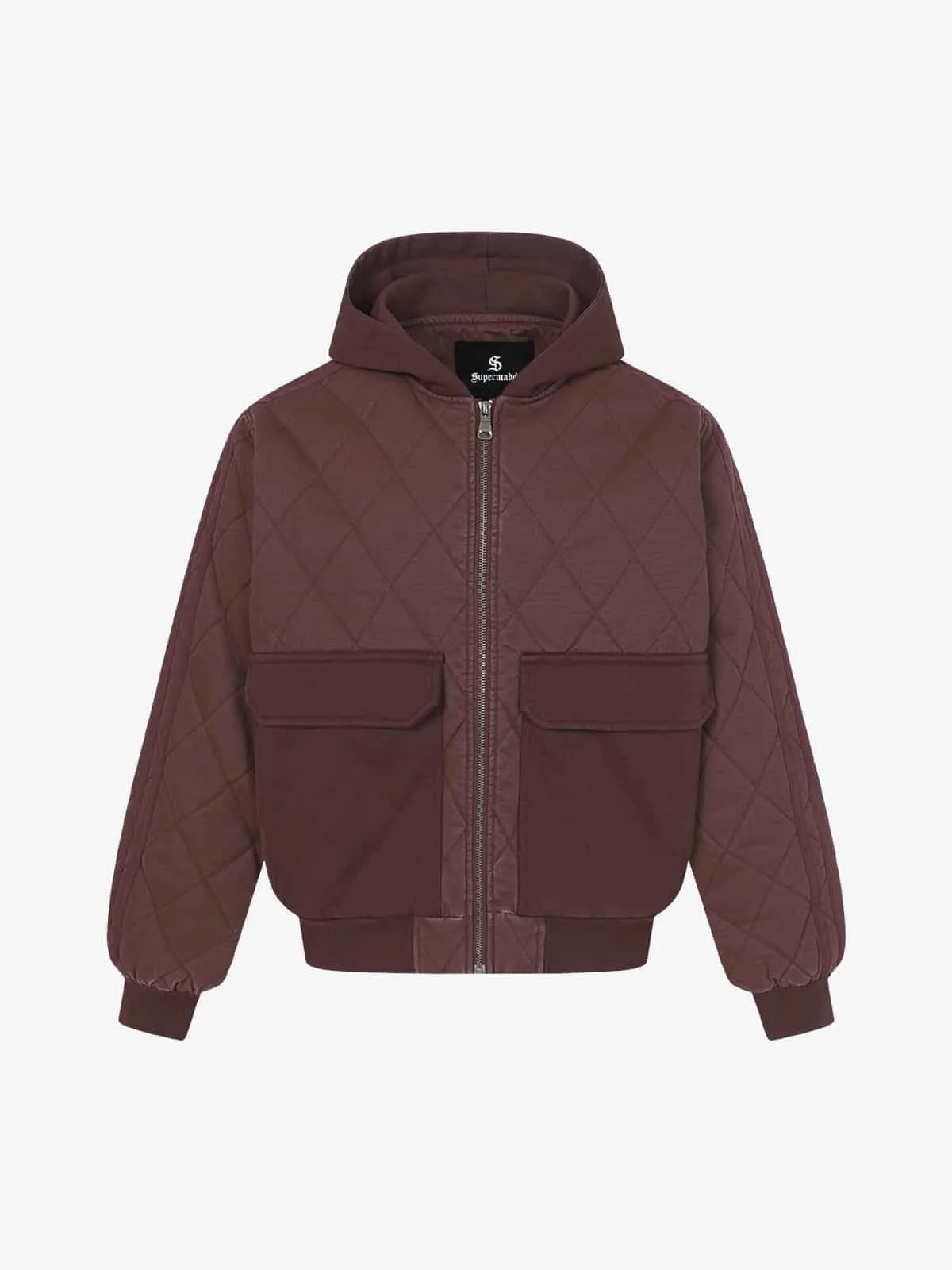 Retro Quilted Patchwork Hooded Cargo Jacket sold by Thesupermade product image thumbnail 2