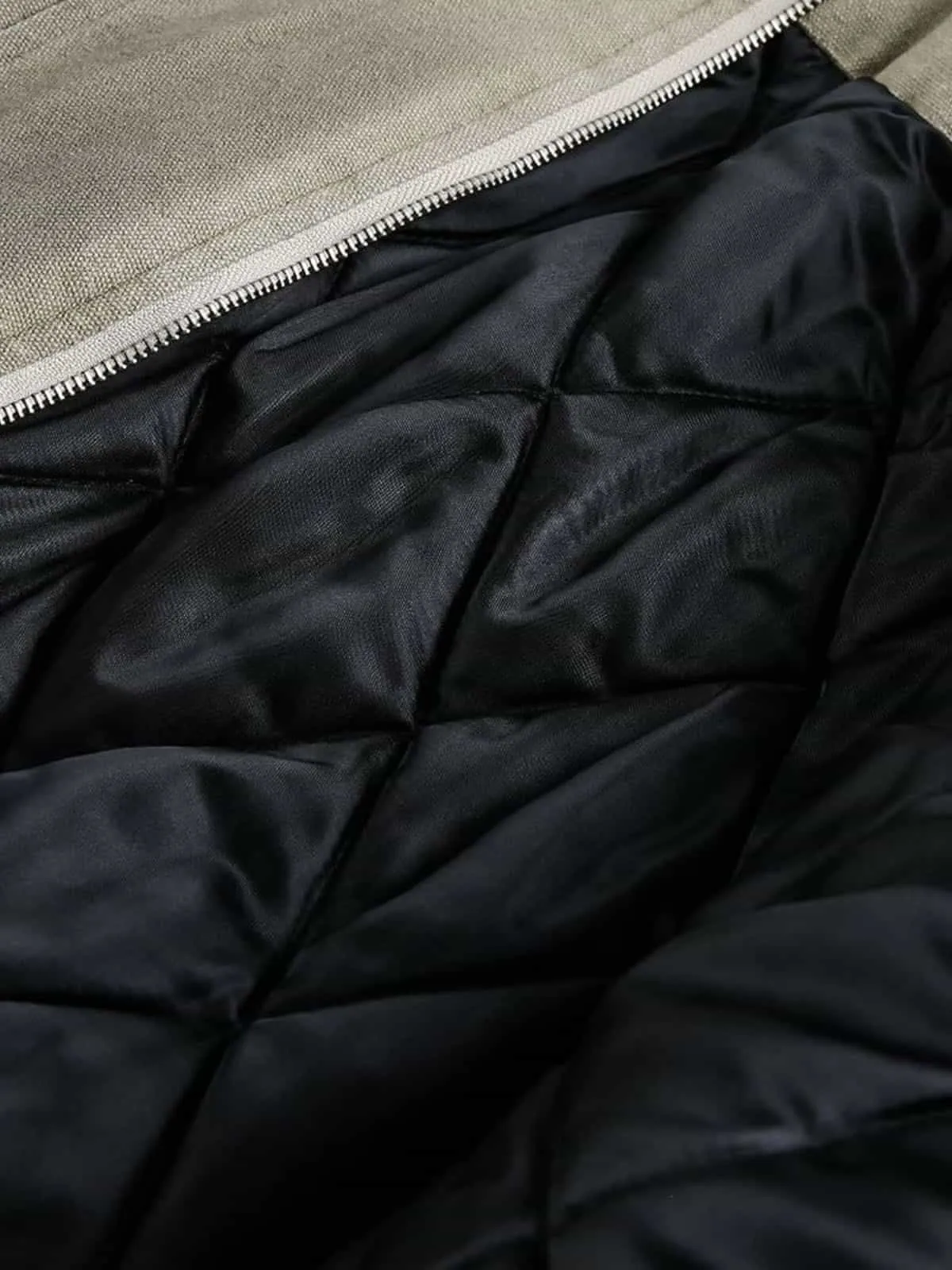 Vintage Washed Faux Fur Collar Padded Bomber Jacket sold by Thesupermade product image thumbnail 5