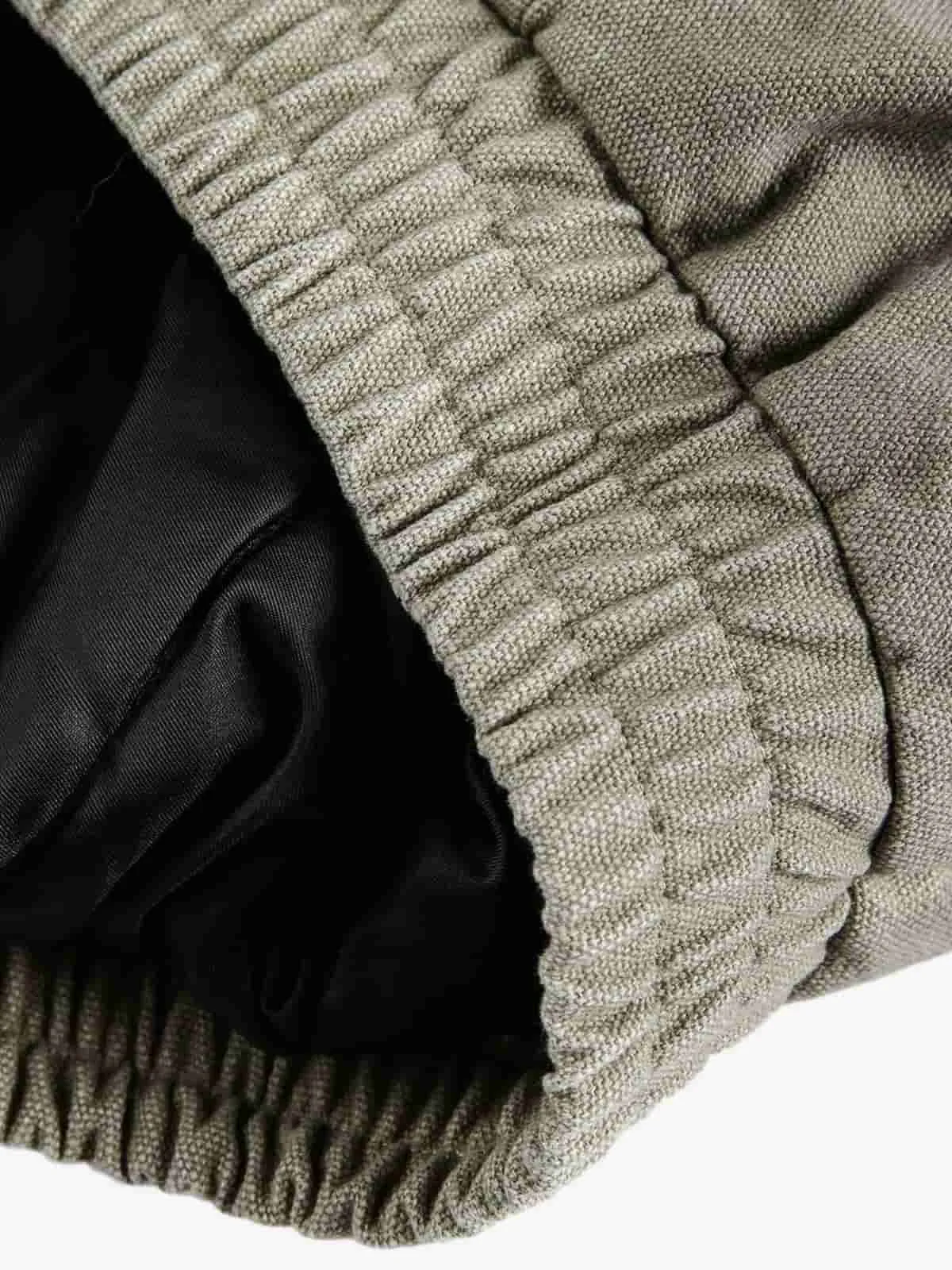 Vintage Washed Faux Fur Collar Padded Bomber Jacket sold by Thesupermade product image thumbnail 3
