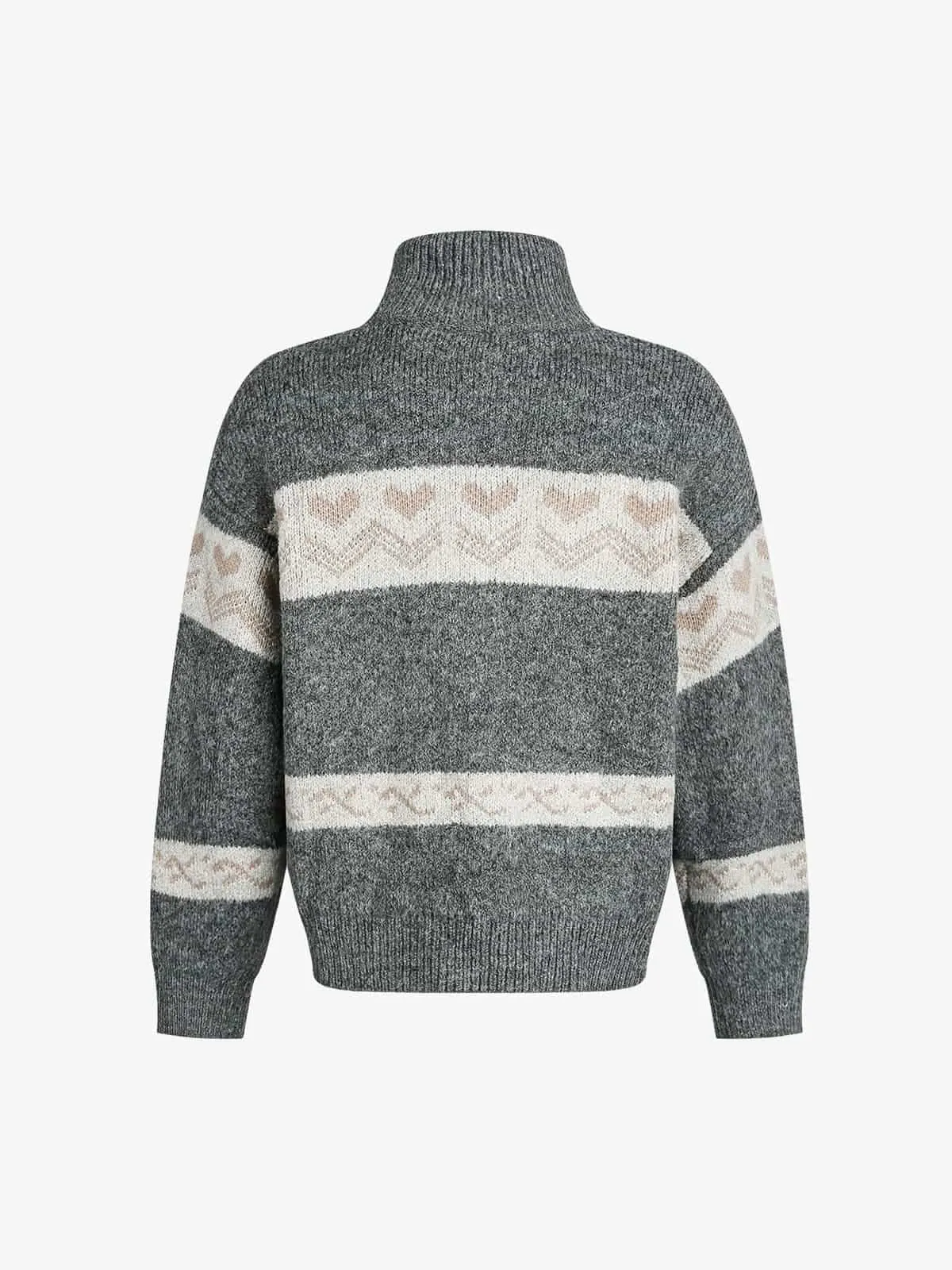 Retro Christmas Reindeer Pattern Zip-Up Knit Cardigan Sweater sold by Thesupermade product image thumbnail 2