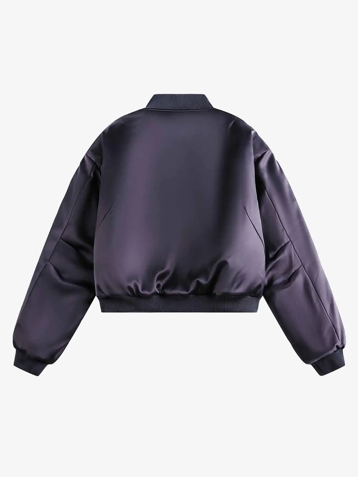 Retro Glossy Flight Baseball Collar Bomber Jacket sold by Thesupermade product image thumbnail 3
