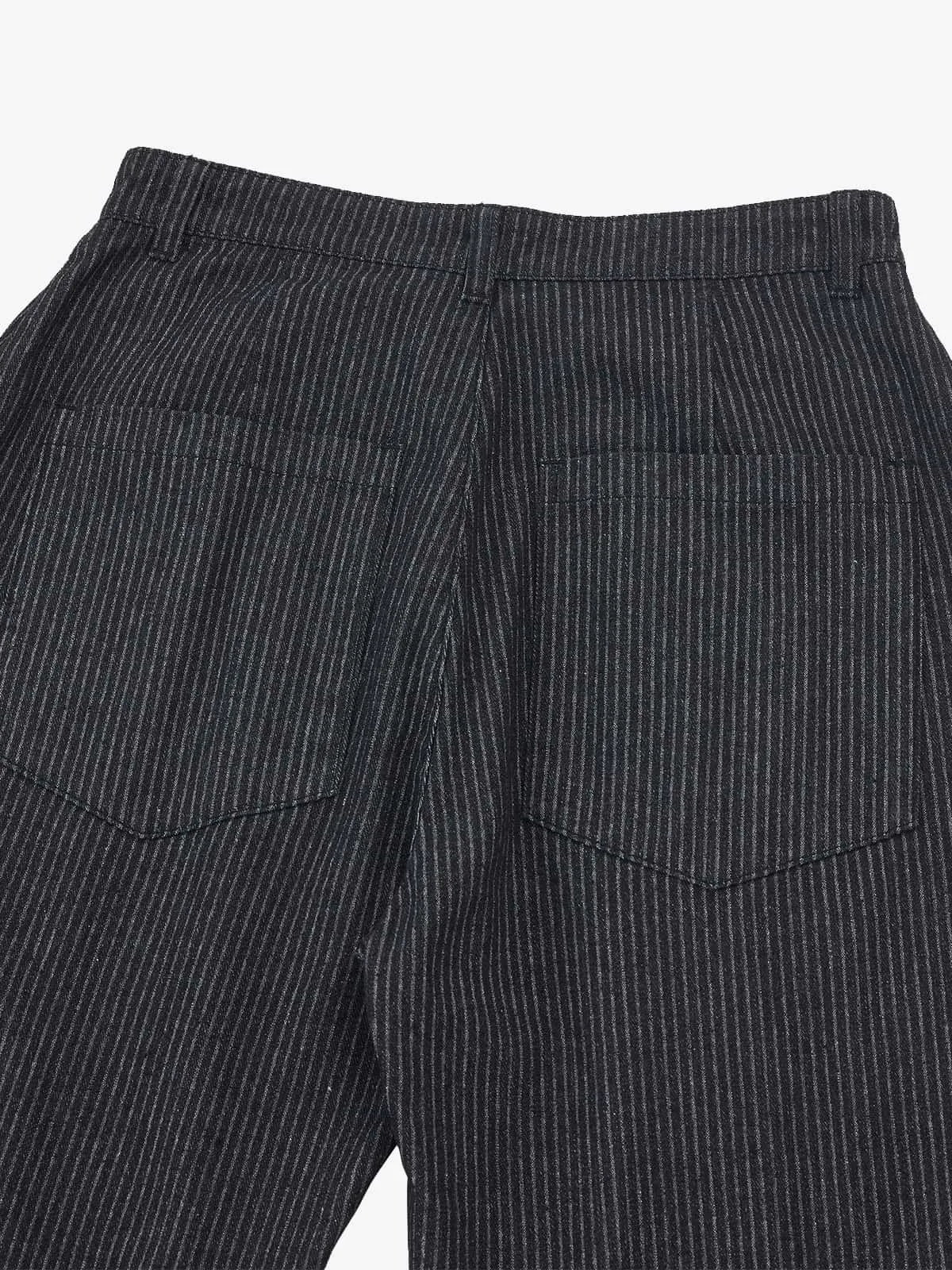 Vintage Pinstripe Pleated Wide-Leg Barrel Pants sold by Thesupermade product image thumbnail 5