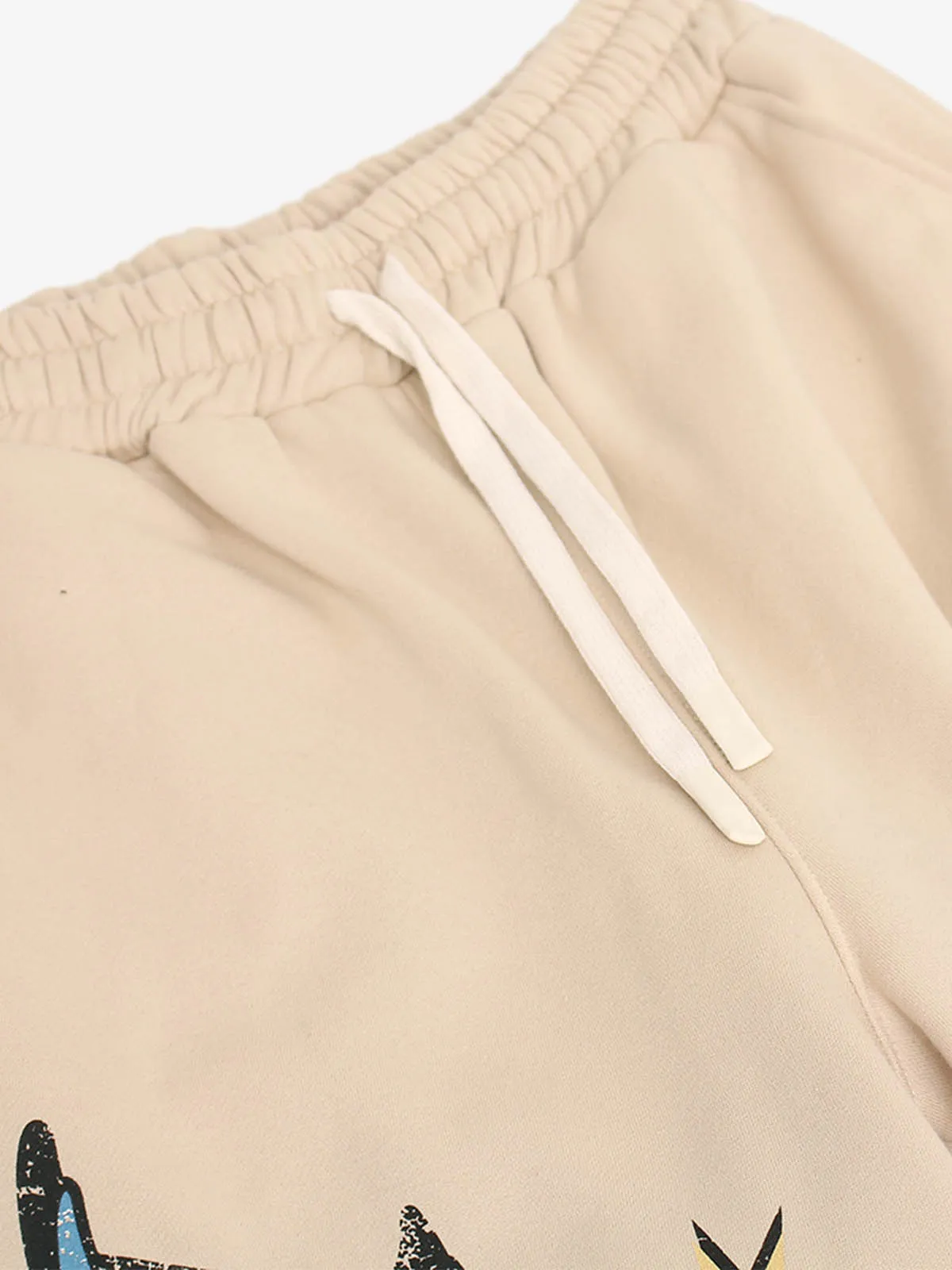 Retro Fleece-Lined Letter Graffiti Print Baggy Sweatpants sold by Thesupermade product image thumbnail 3