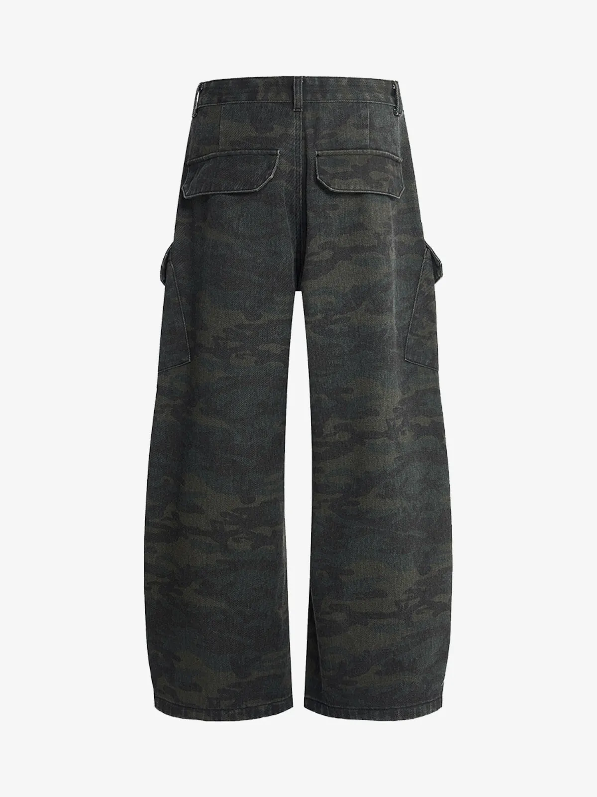 Retro Camo Multi-Pocket Cargo Barrel Pants sold by Thesupermade product image thumbnail 2