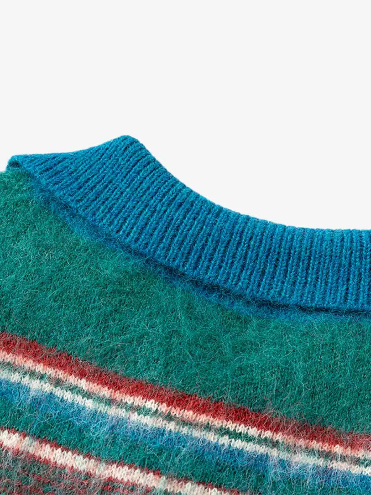 Vintage Striped Jacquard Polo Knit Sweater sold by Thesupermade product image thumbnail 4