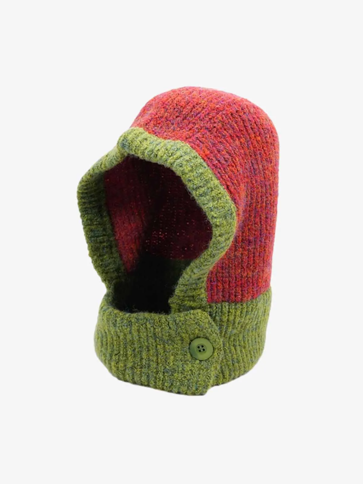 Retro Color-Block Chunky Knit Balaclava Hats sold by Thesupermade product image thumbnail 2