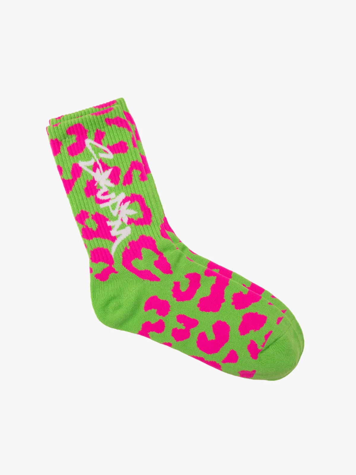 Retro Vibrant Leopard Print Color-Block Crew Socks sold by Thesupermade product image thumbnail 2