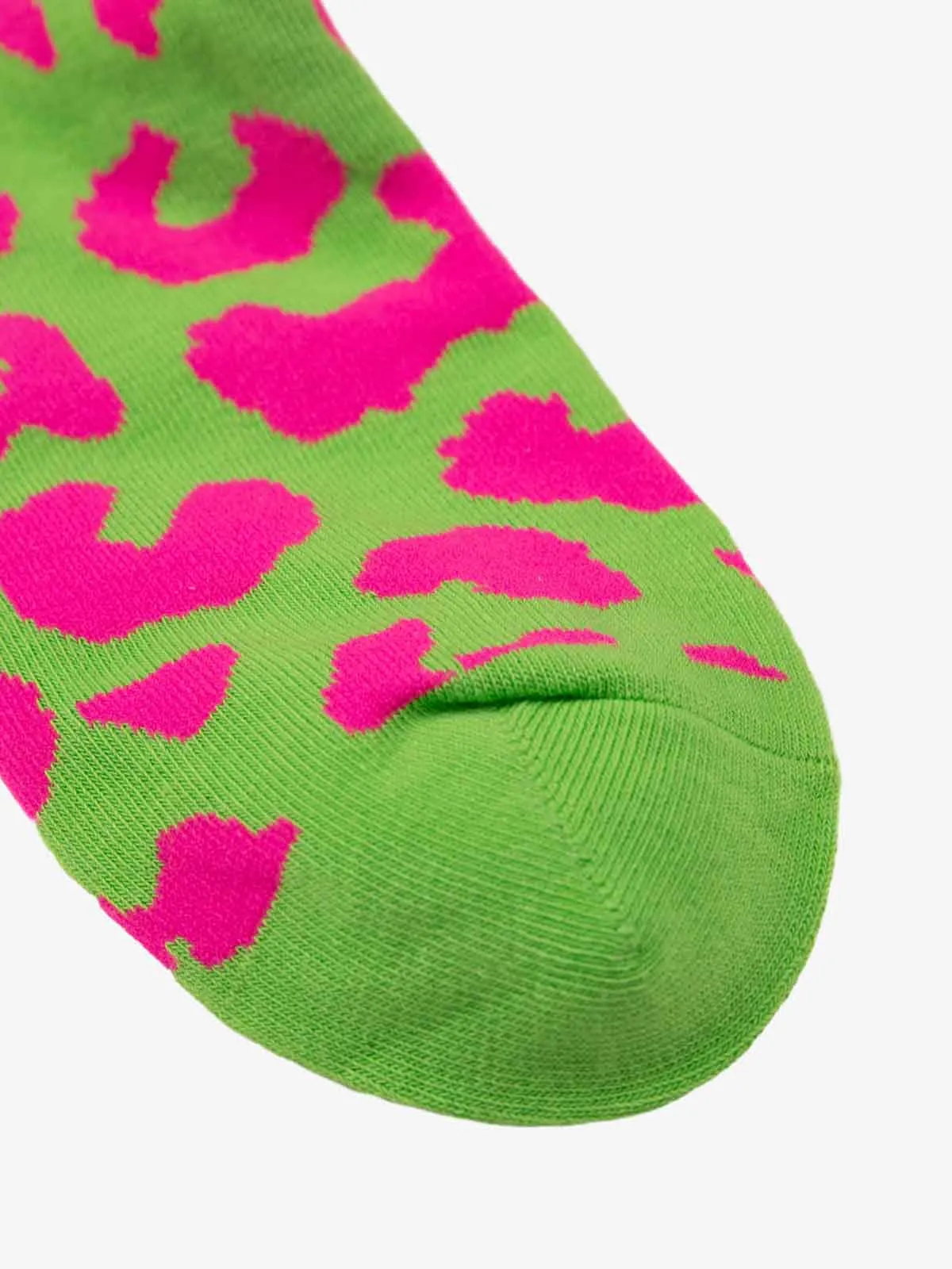 Retro Vibrant Leopard Print Color-Block Crew Socks sold by Thesupermade product image thumbnail 3